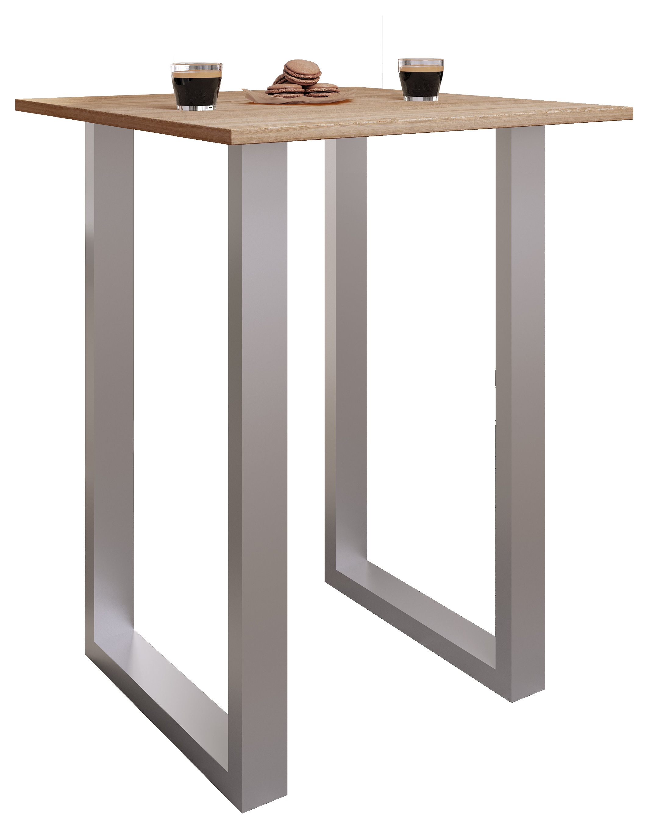 Bartisch VCM "Holz Bartisch Stehtisch Tisch Tresen Xona 80x50", braun (silber, sonoma, eiche), B:80cm T:50cm, Tische, Bartisch