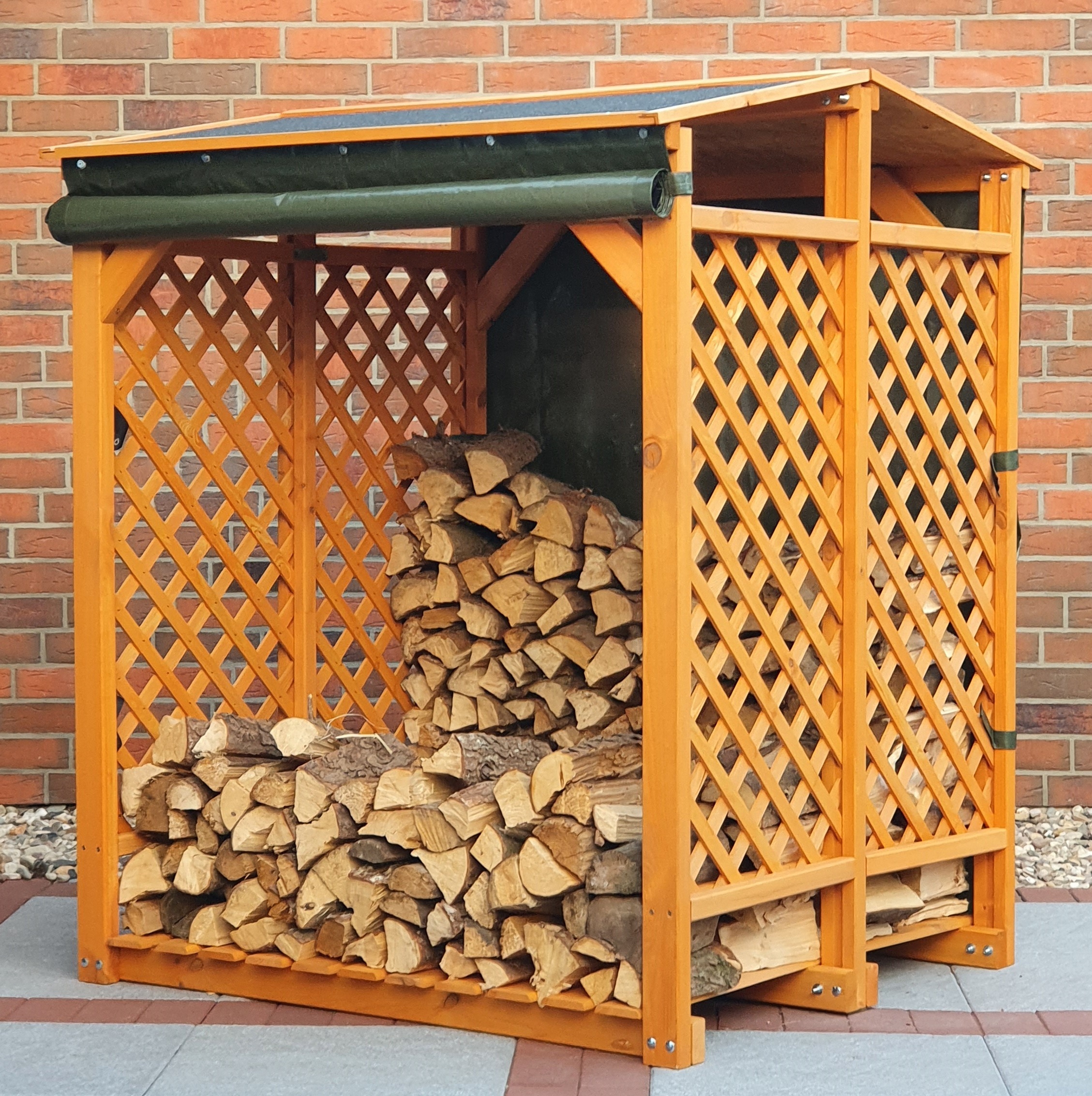 promadino Kaminholzregal mit Wetterschutz günstig online kaufen