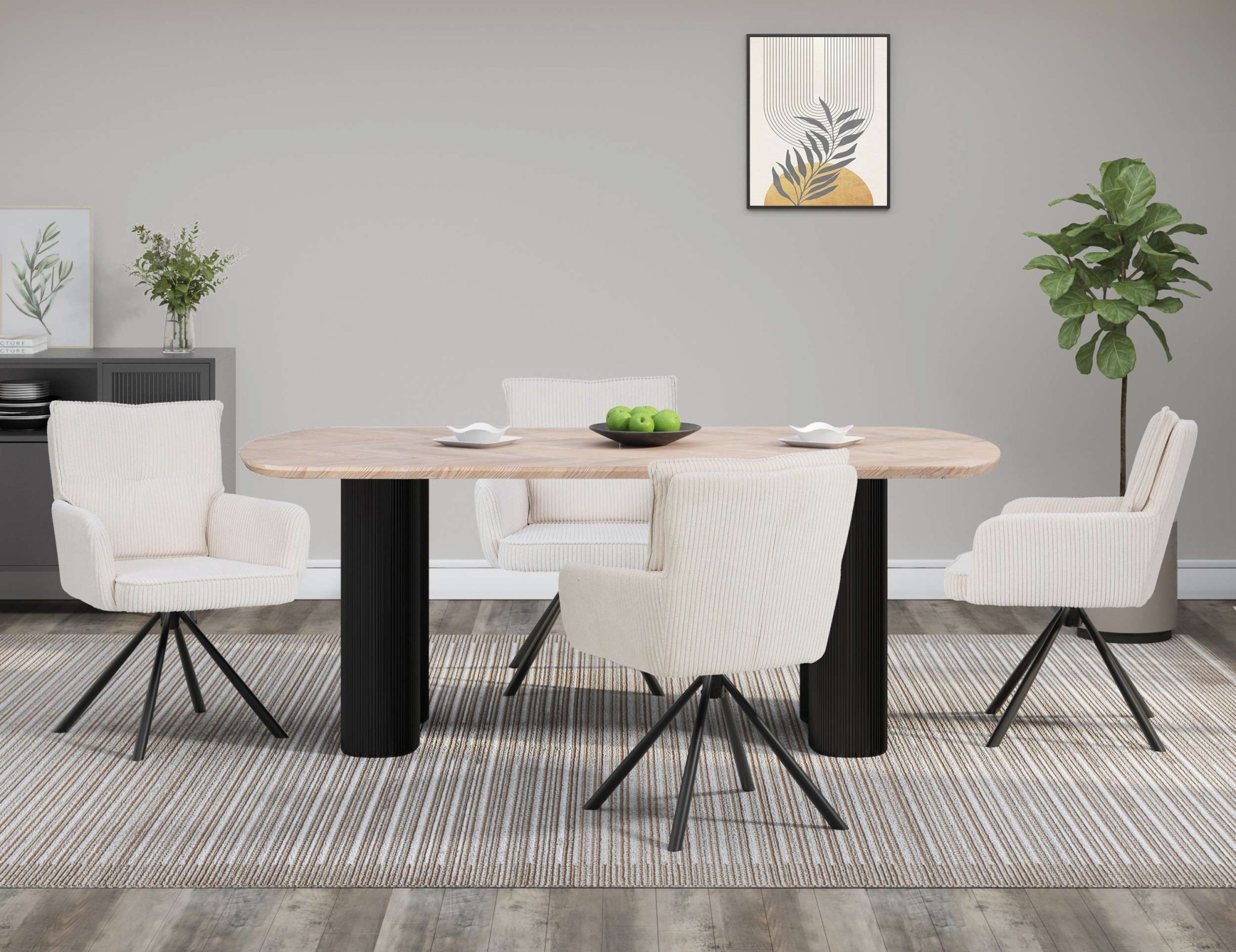 OTTO home Esszimmerstuhl »Les Choux«, 2 St., gepolsterte Rückenlehne, Armlehne und Sitzfläche, Sitzhöhe 48 cm