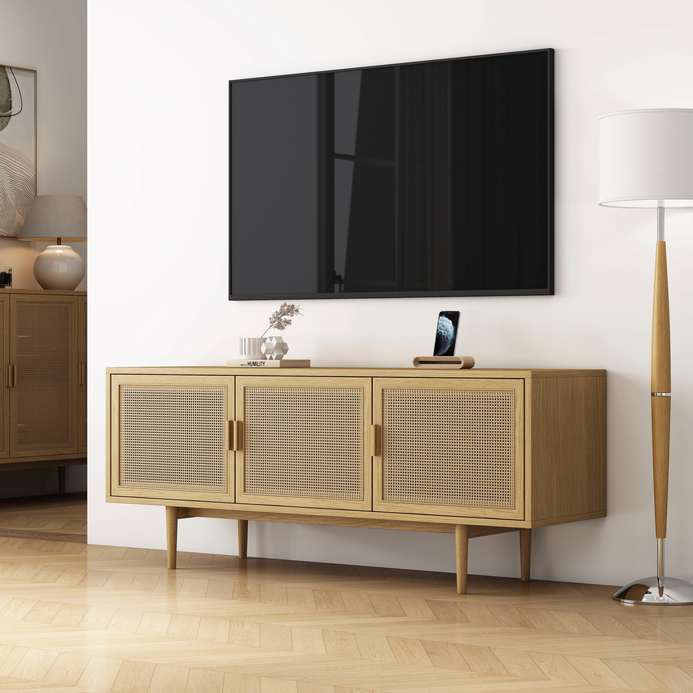 OTTO home TV-Schrank »Lorelia« in moderner Rattan Optik, Lowboard