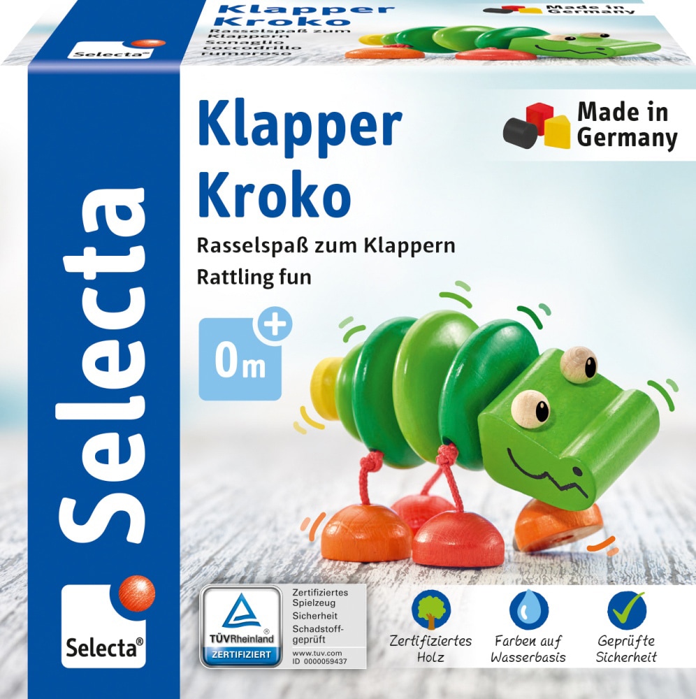 Selecta Greifspielzeug »Klapper-Kroko, 10 cm«, Made in Germany