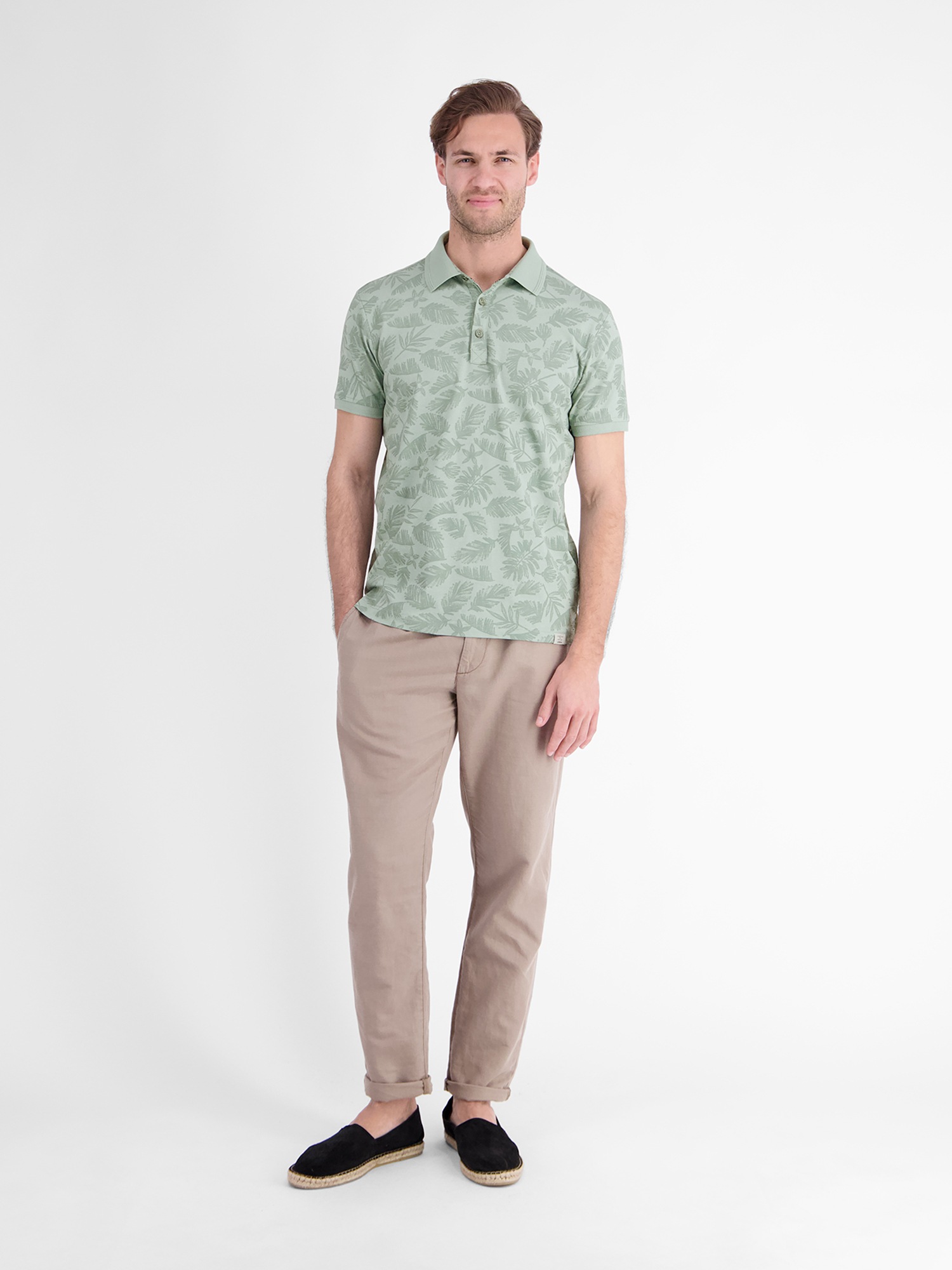 LERROS Poloshirt »Poloshirt mit stylishem Blumen-Print und bequemen Bündchen«