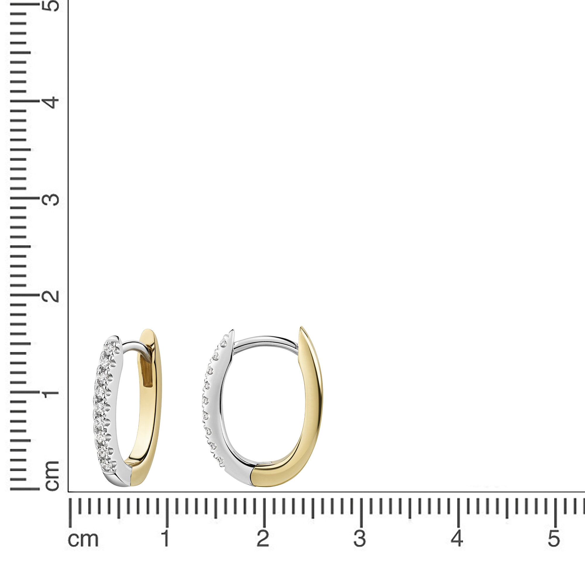 Zeeme Paar Creolen »925/- Sterling Silber rhodiniert und vergoldet Zirkonia«