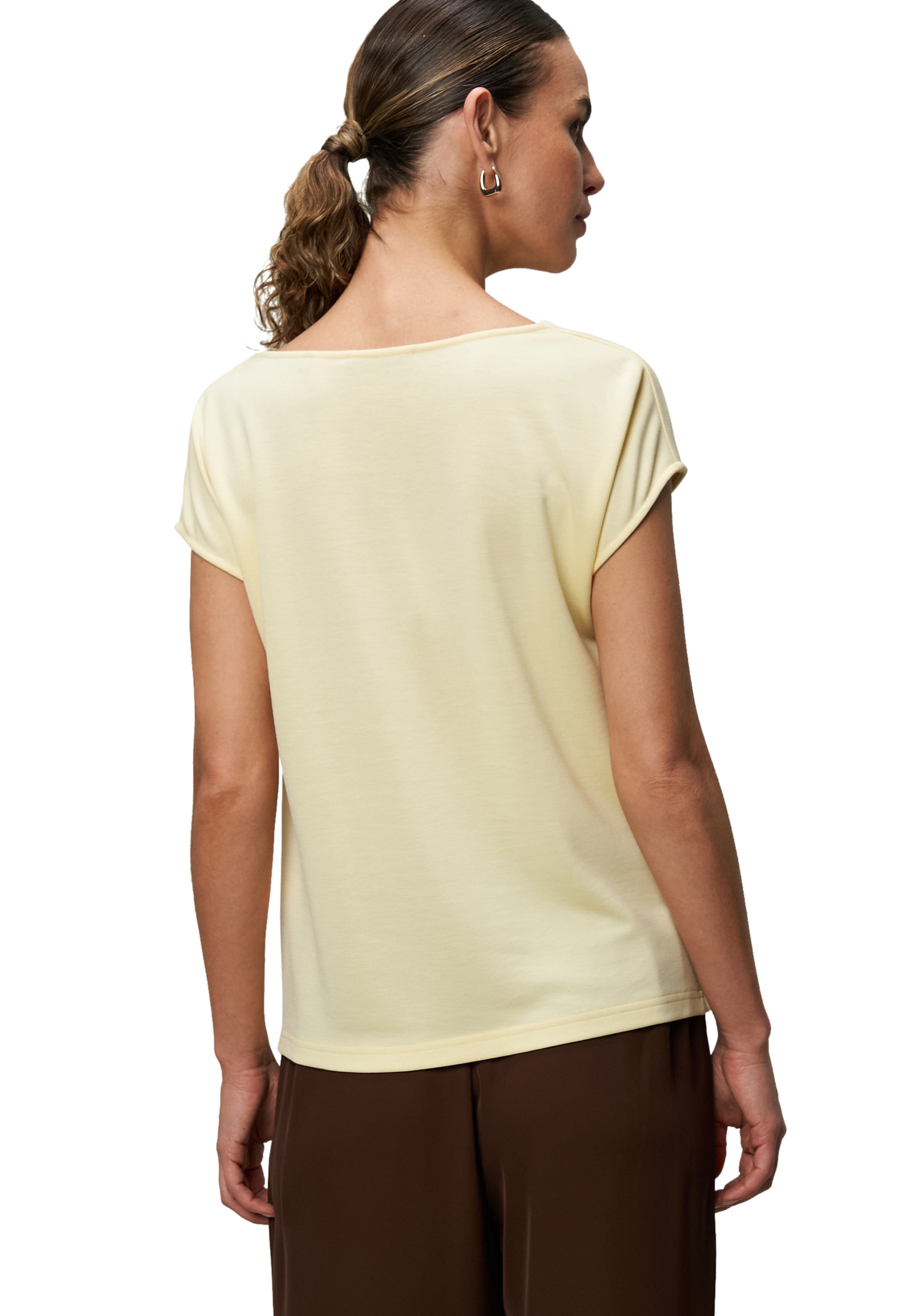 Zero T-Shirt »zero Jerseyshirt mit Wasserfallausschnitt«, (1 tlg.), drapiert /gerafft