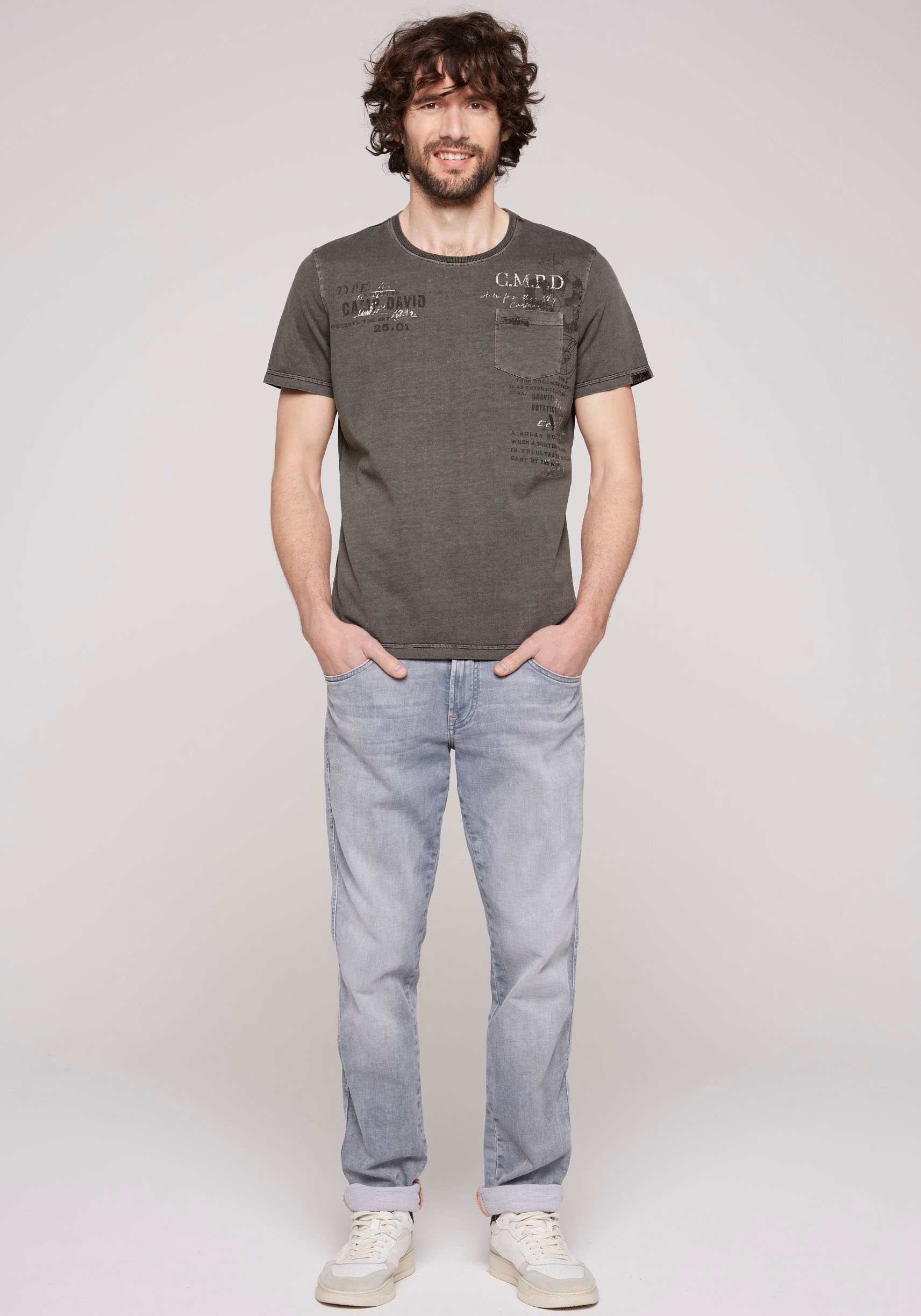 DAVID mit T-Shirt, Kontrastnähten | CAMP BAUR ▷ bestellen