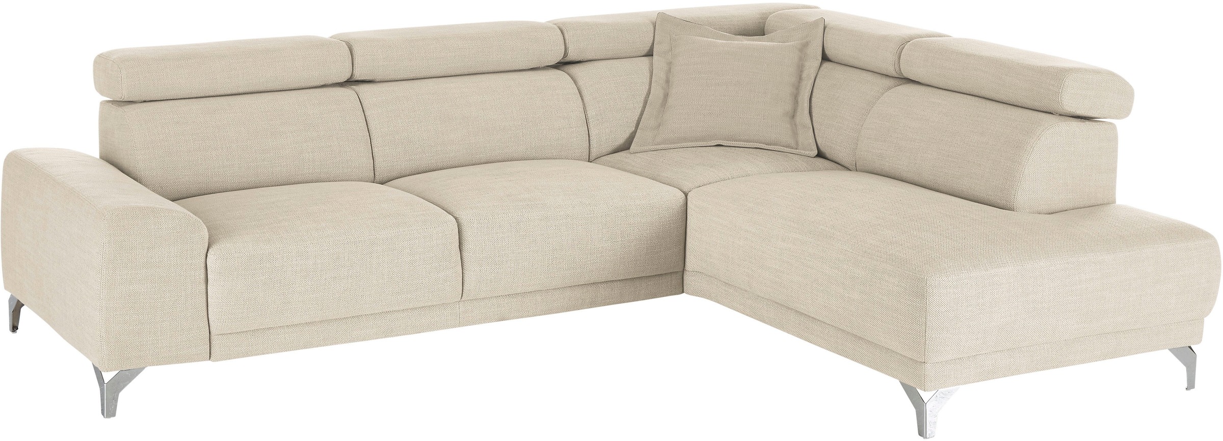 3C Candy Ecksofa »Greve Sofa immer mit manuelle Kopfteilverstellungen, modern, elegant«, wahlweise motorischer Sitzvorzug, bequem und zeitlos, L-Form