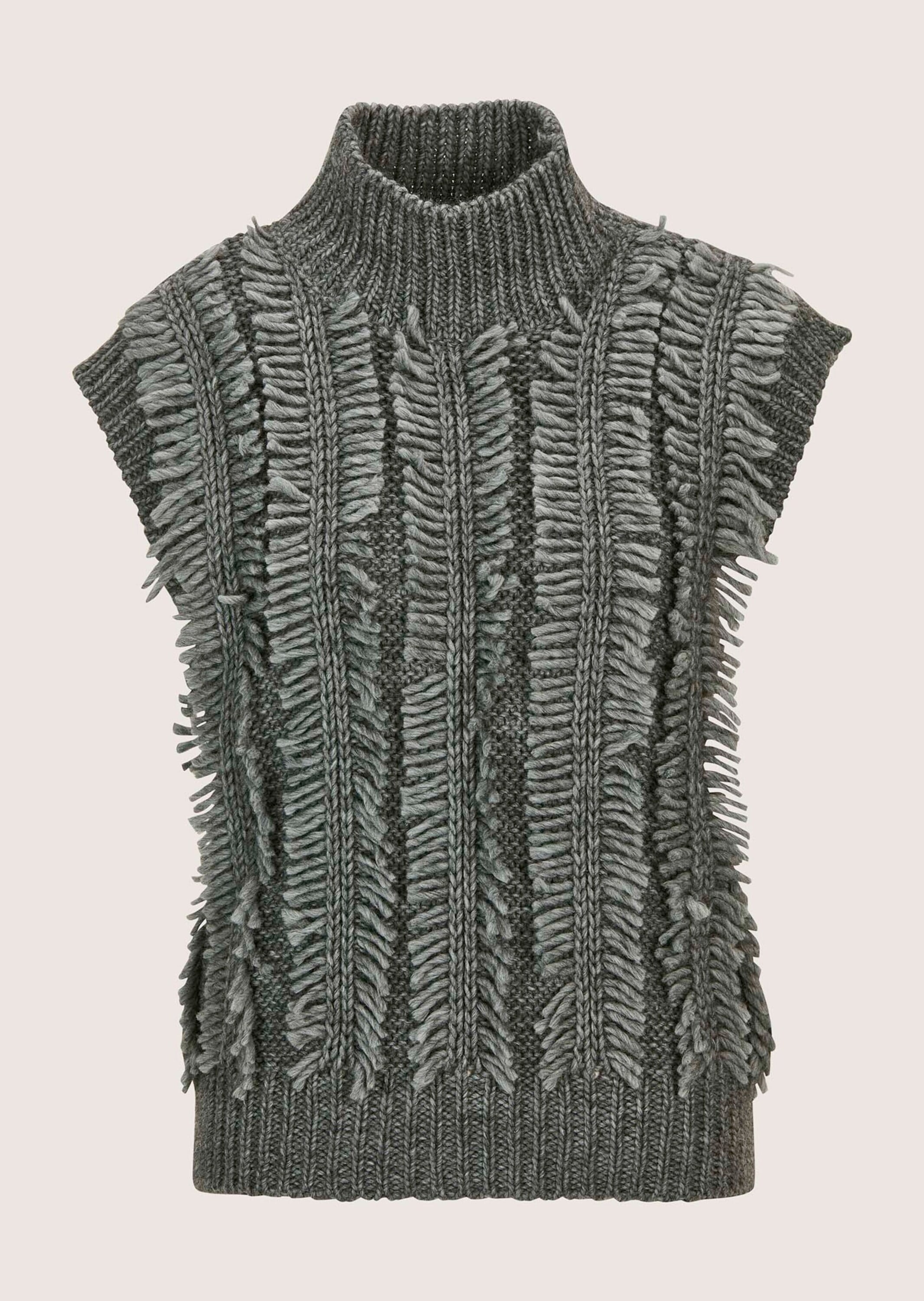 MADELEINE Pullunder "Pullunder Moderner Fransenstrick mit Stehkragen" fancy günstig online kaufen