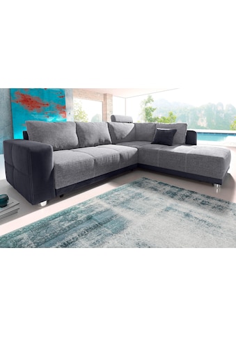 Places of Style Ecksofa, mit Bettfunktion, Bettkasten und Federkern, wahlweise mit 1...