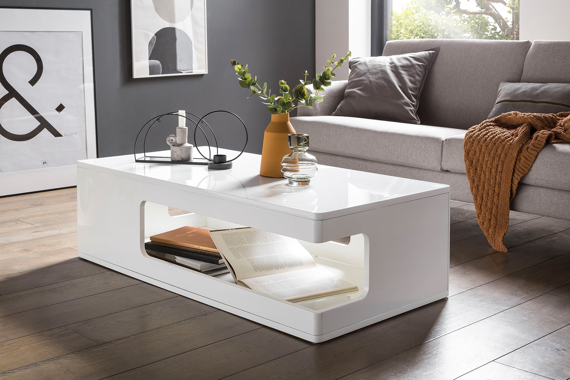 SalesFever Couchtisch, Mit eleganten seitlichen Aussparungen – ohne Leuchtm günstig online kaufen