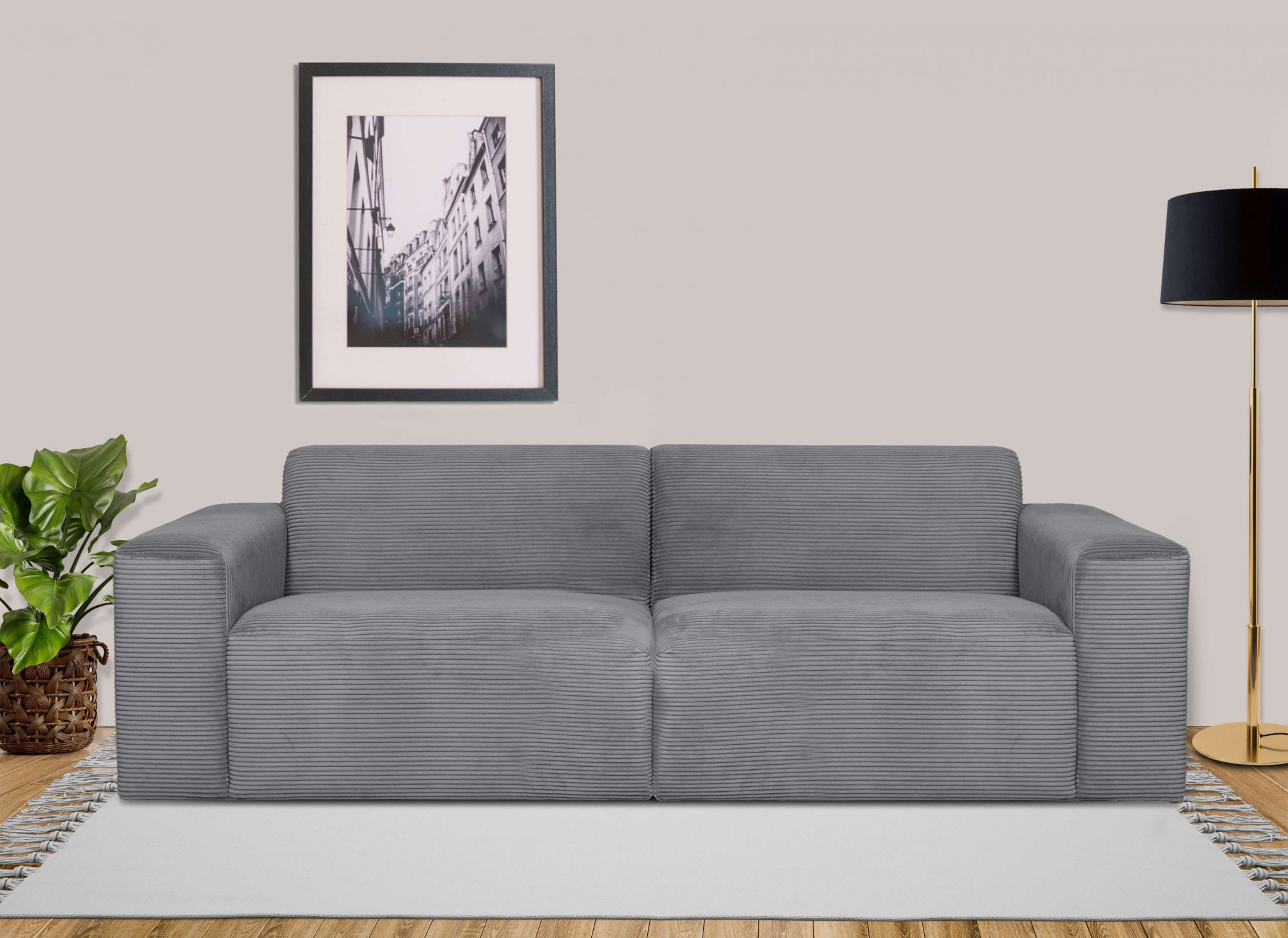 INOSIGN 3-Sitzer »Koa, 228 cm, Modulsofa in Webstoff, Cord«, Designsofa in Cord, weicher Lounge-Sitzkomfort
