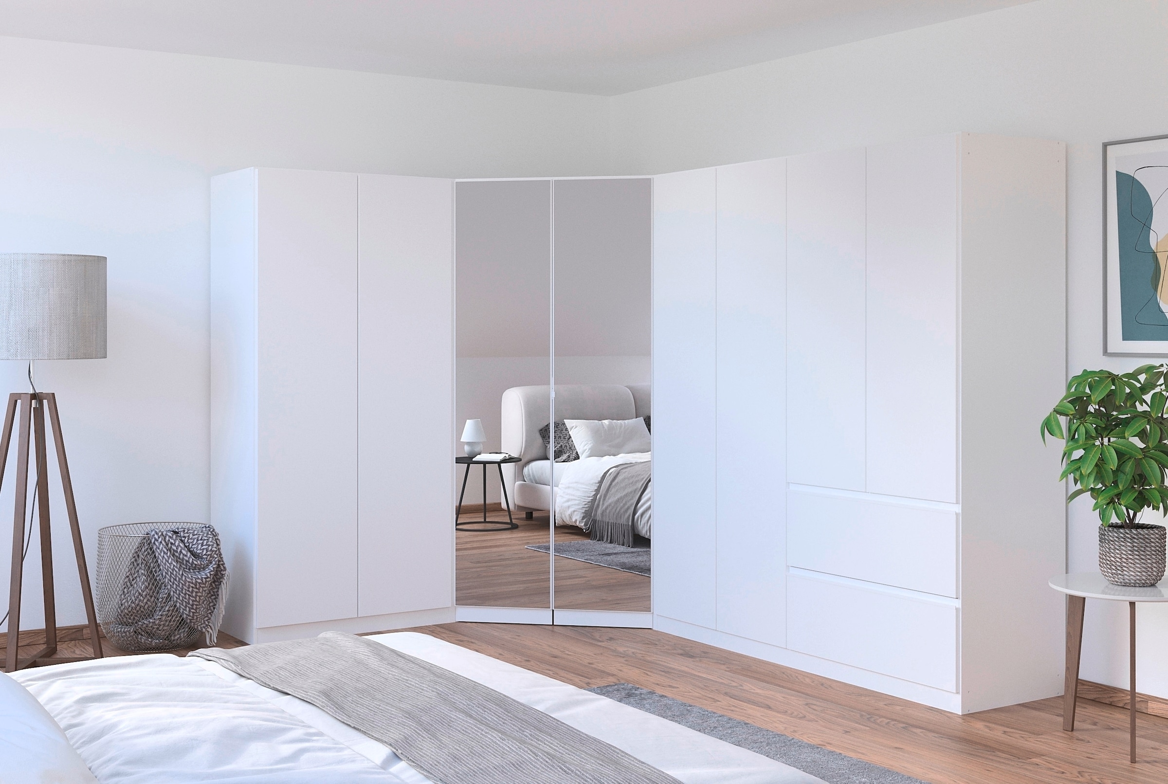 rauch Schrank-Set »Kleiderschrank Schrank Garderobe Wäscheschrank COSTA mit Spiegel«, viel Platz, grifflose Front und Push-to-Open Funktion MADE IN GERMANY