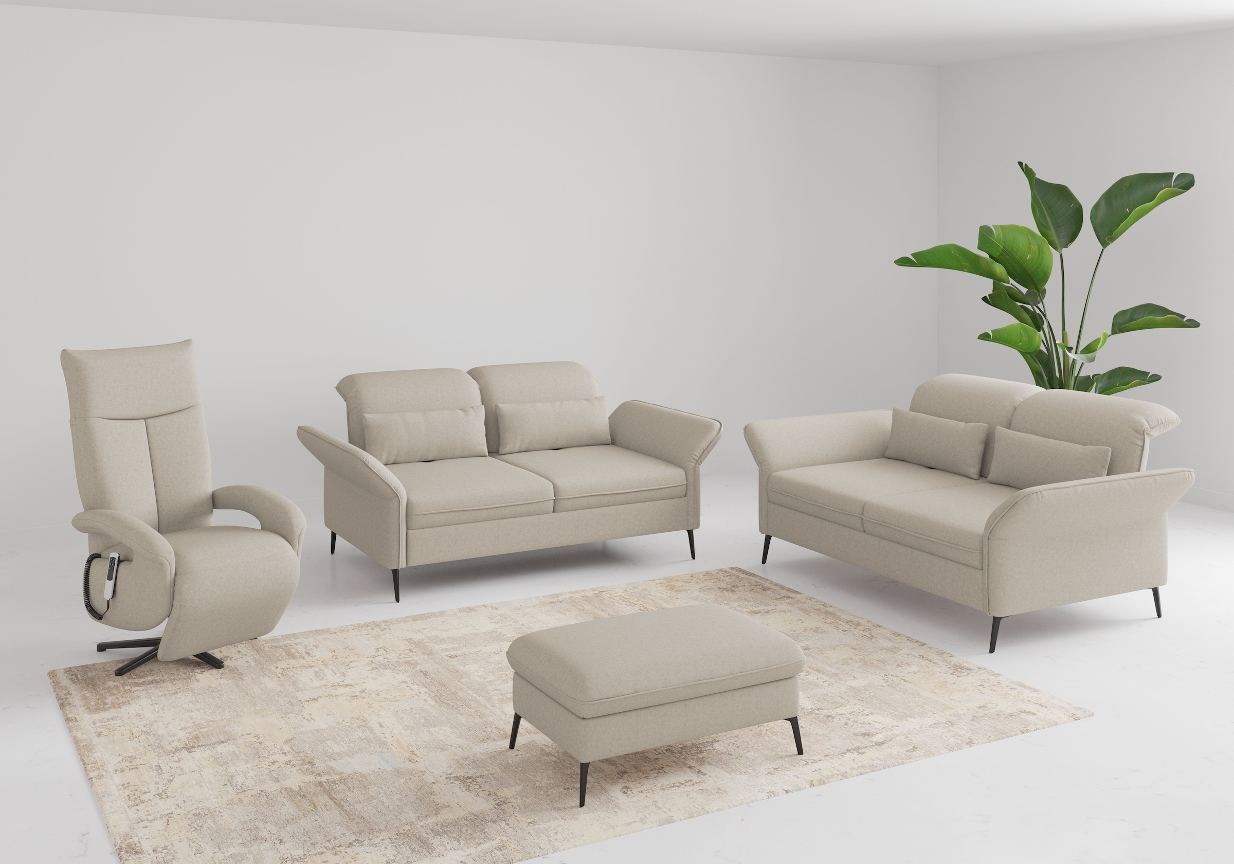 sit&more 3-Sitzer »Emely«, mit Sitztiefenverstellung, optional mit Bettfunktion