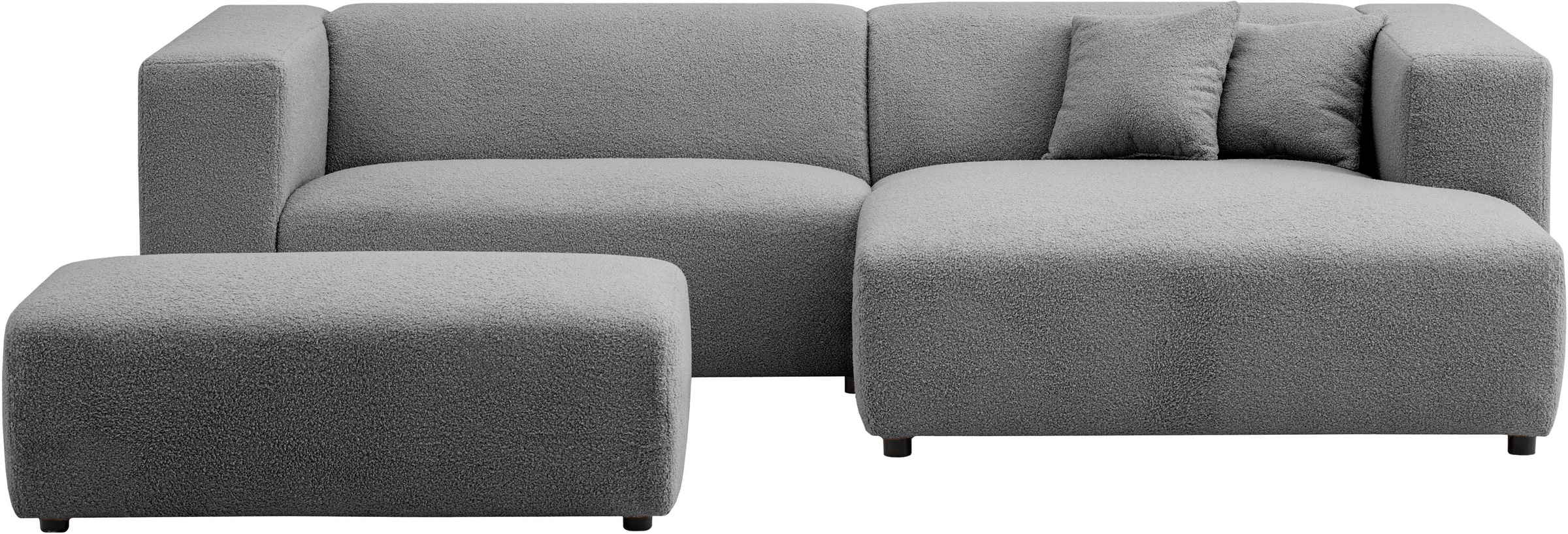 andas Polsterecke »BAKELS, Ecksofa-Set mit Hocker, L-Form mit Schlaffunktion«, Ecksofa-Set (incl. Hocker) im trendigen Megacord
