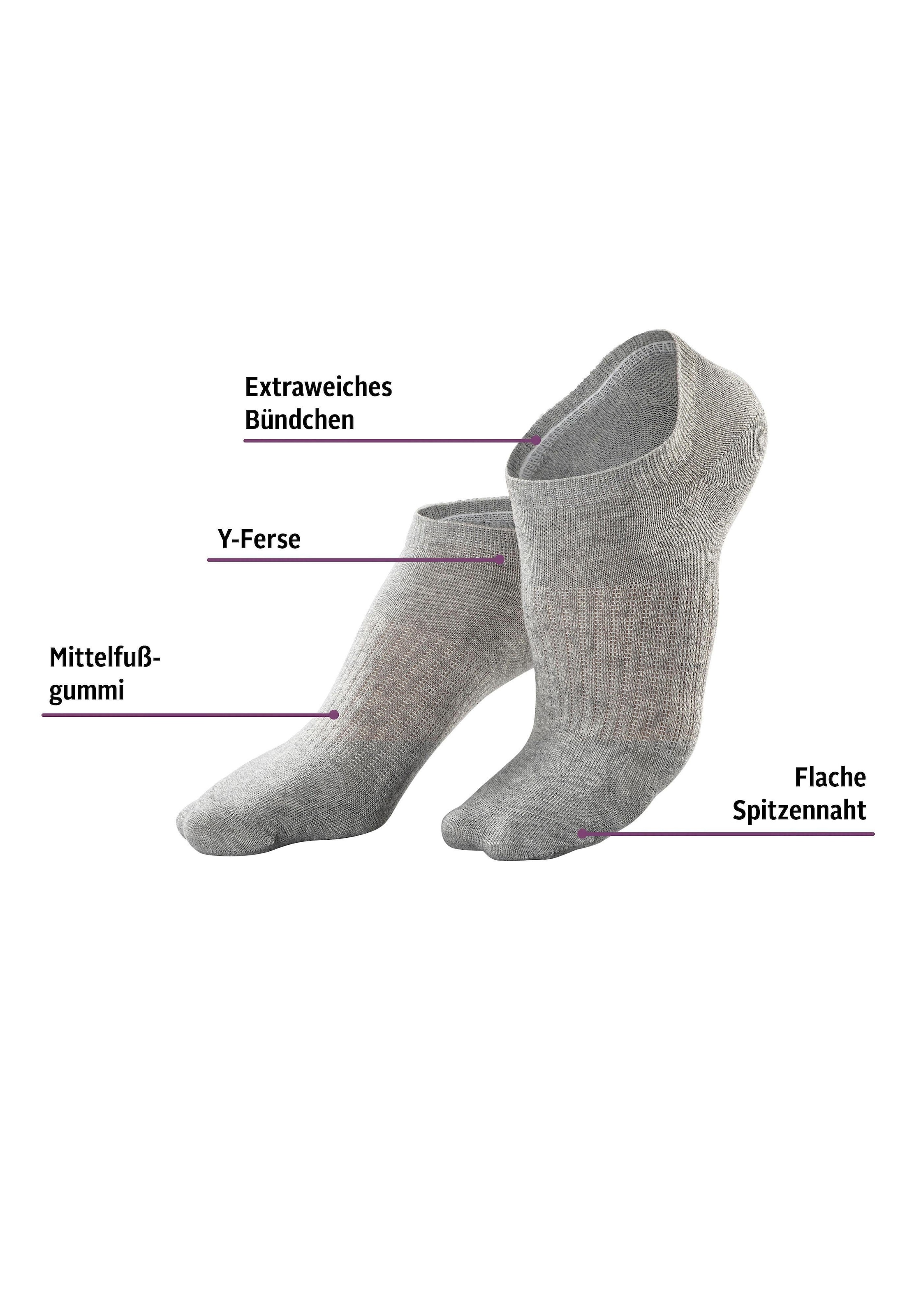 LASCANA ACTIVE Sneakersocken, (Packung, 7 Paar), mit Mittelfußgummi