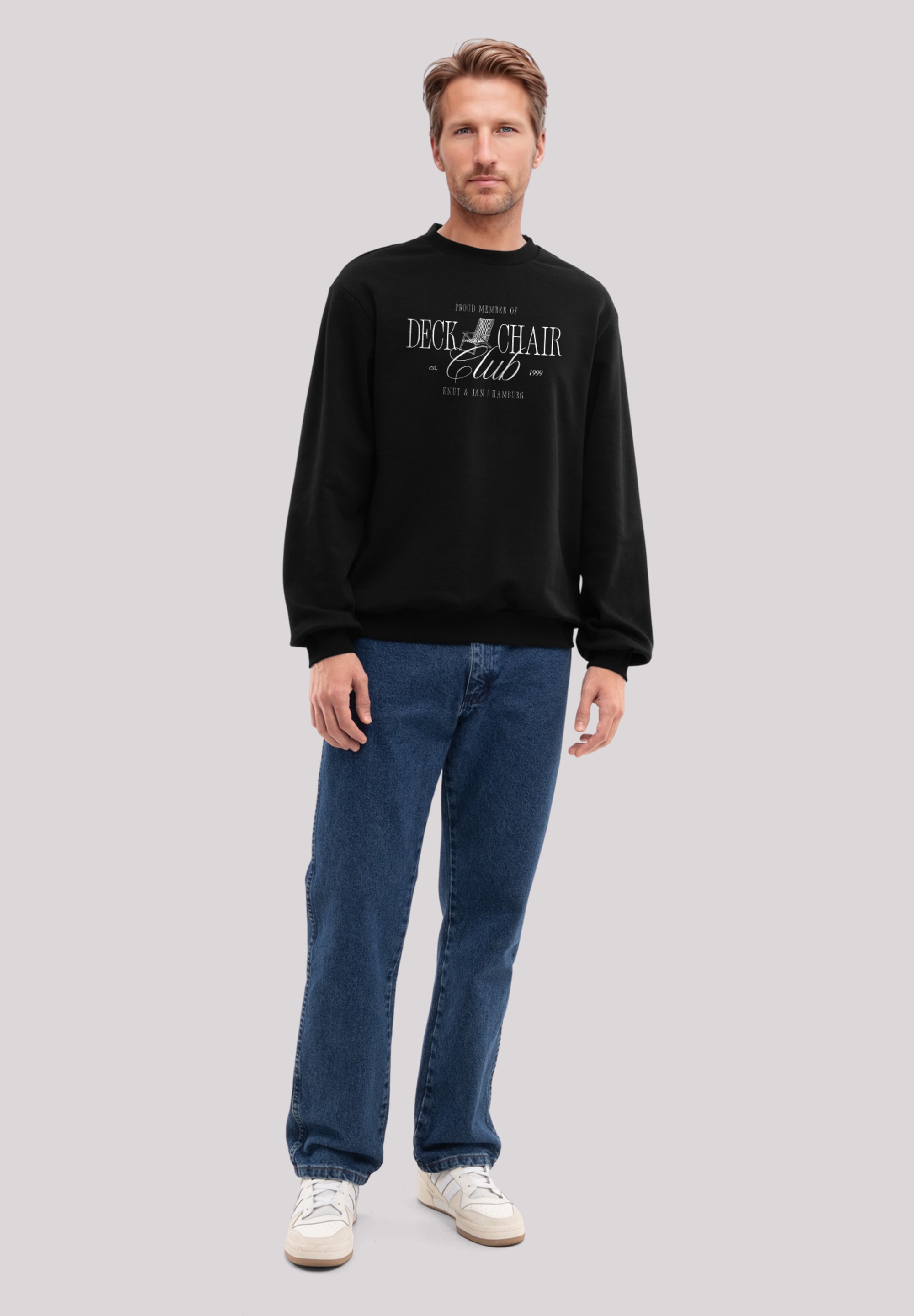 F4NT4STIC Sweatshirt »Deck Chair Club Knut und Jan«, Osteee Kollektion, Urlaub, Ahoi Moin
