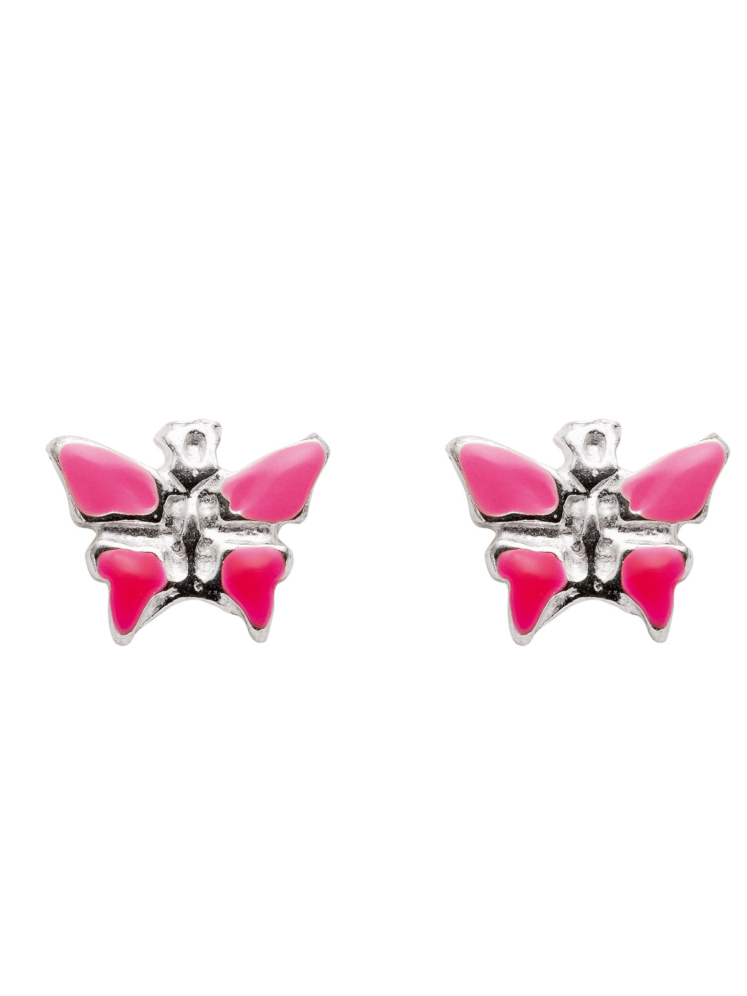 Paar Ohrhänger »925 Silber Ohrringe Ohrstecker Schmetterling rosa rot«, Silberschmuck...