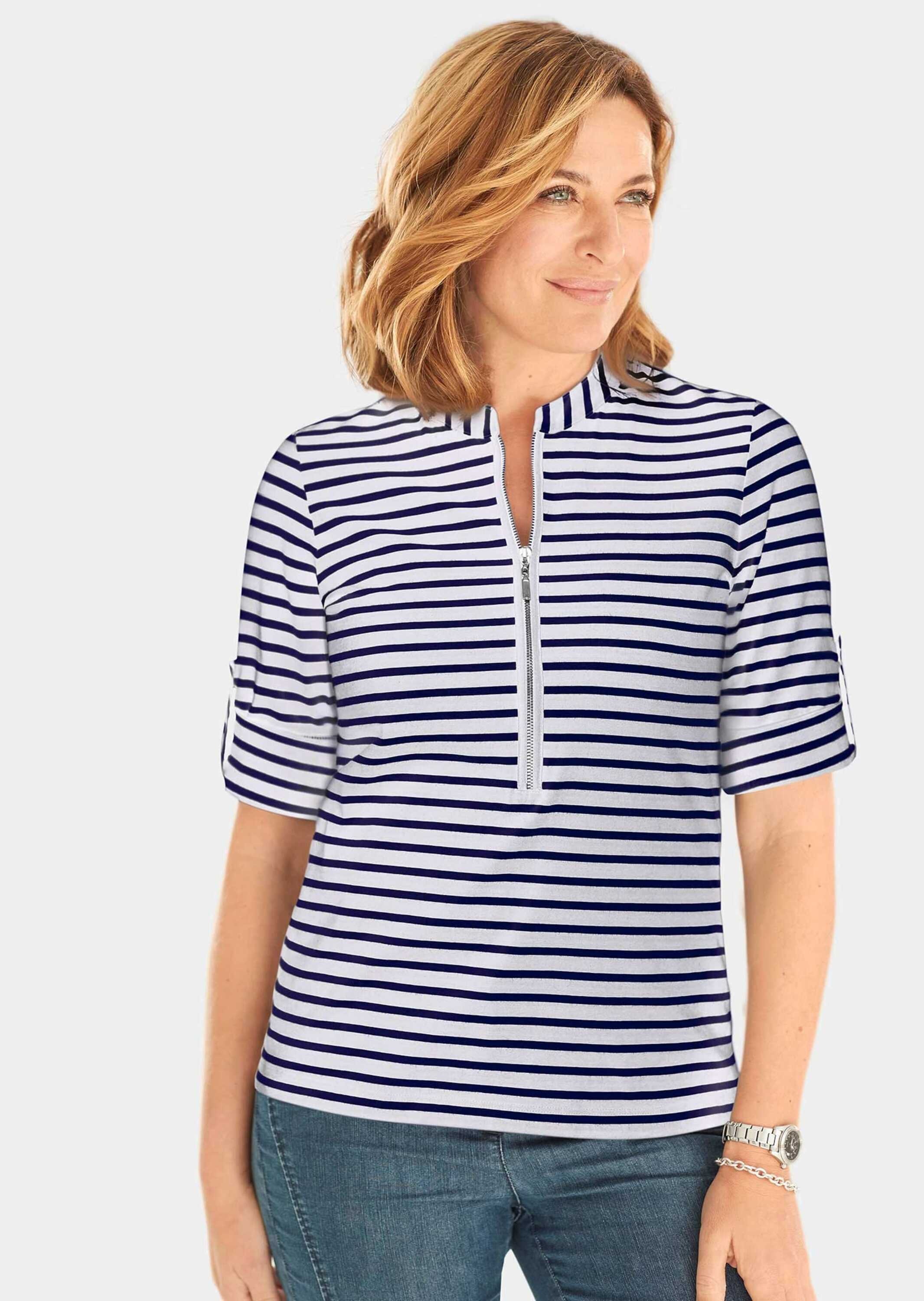 GOLDNER 3/4-Arm-Shirt »Sportives Ringelshirt in Longform«