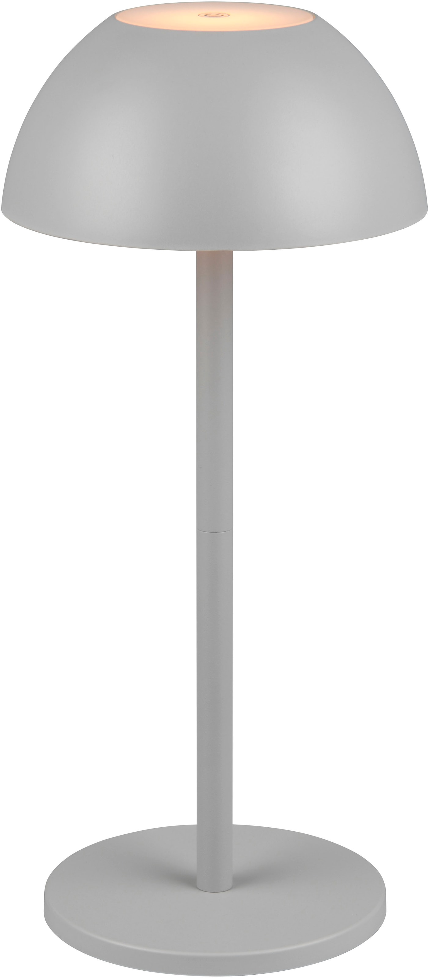 LED Außen-Tischleuchte MY HOME, H:30cm Ø:13,5cm, grau, Leuchten, "Abbey Tischleuchte (Stück)", Outdoor Akku Tischlampe Pilzdesign, USB-C, 4-fach