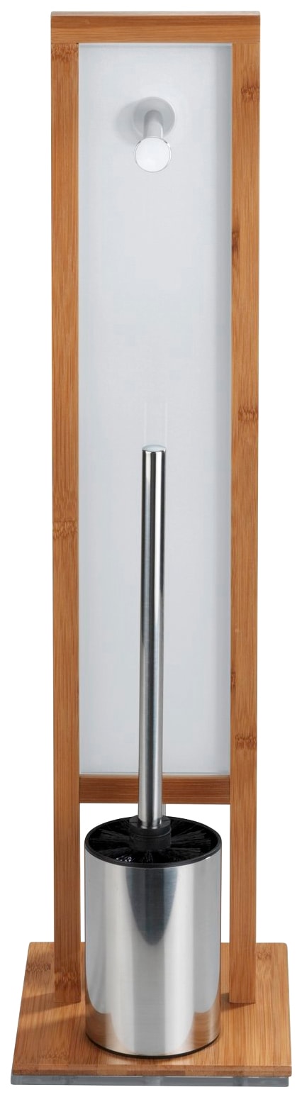WENKO WC-Garnitur »Rivalta«, 1 St., aus Bambus-Polyester-Polypropylen, integrierter Toilettenpapierhalter und WC-Bürstenhalter