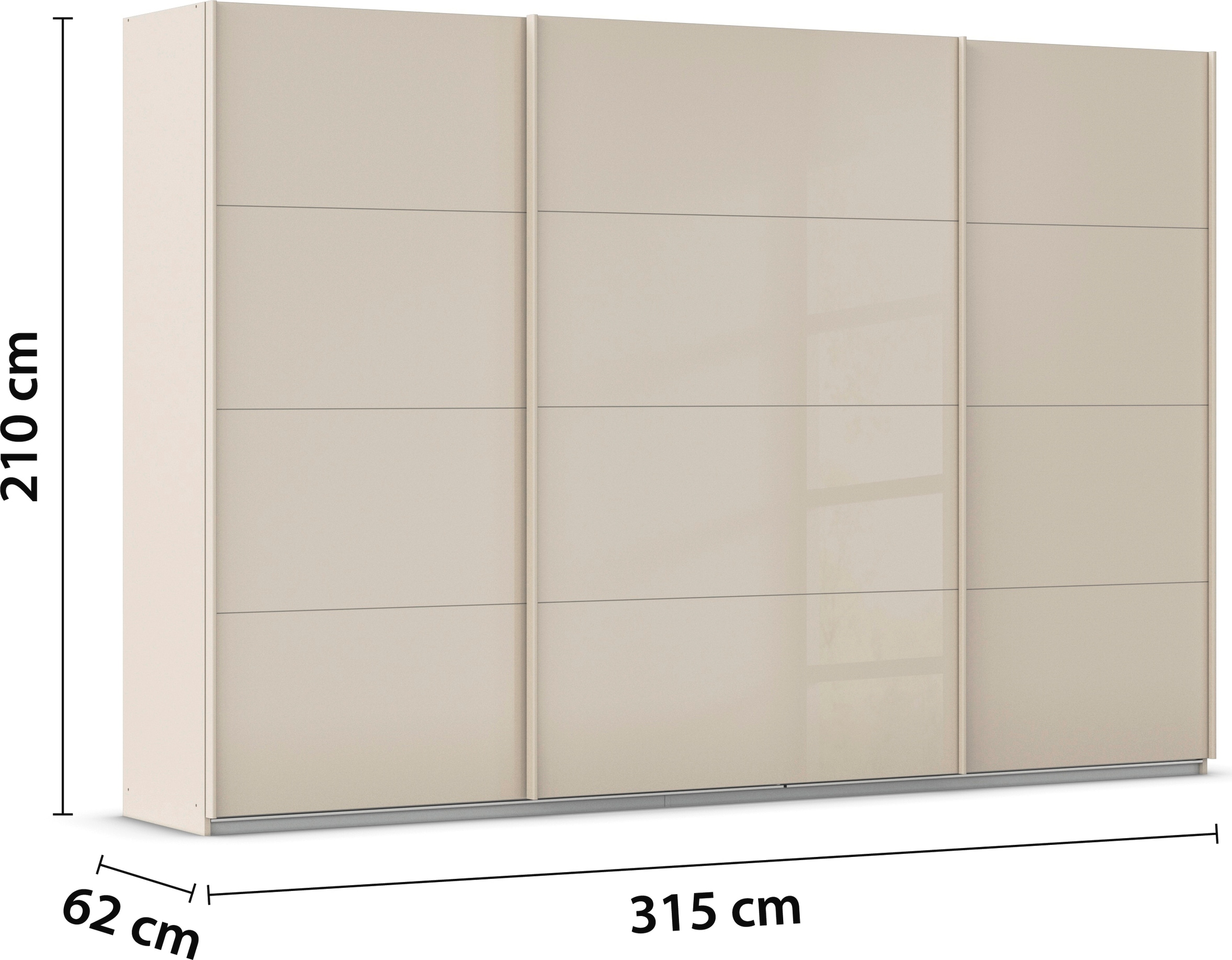 rauch Schwebetürenschrank »Kleiderschrank Schrank Garderobe AGORDO mit Glasfront«, durchdachte Innenausstattung, in 4 Breiten und 2 Höhen MADE IN GERMANY
