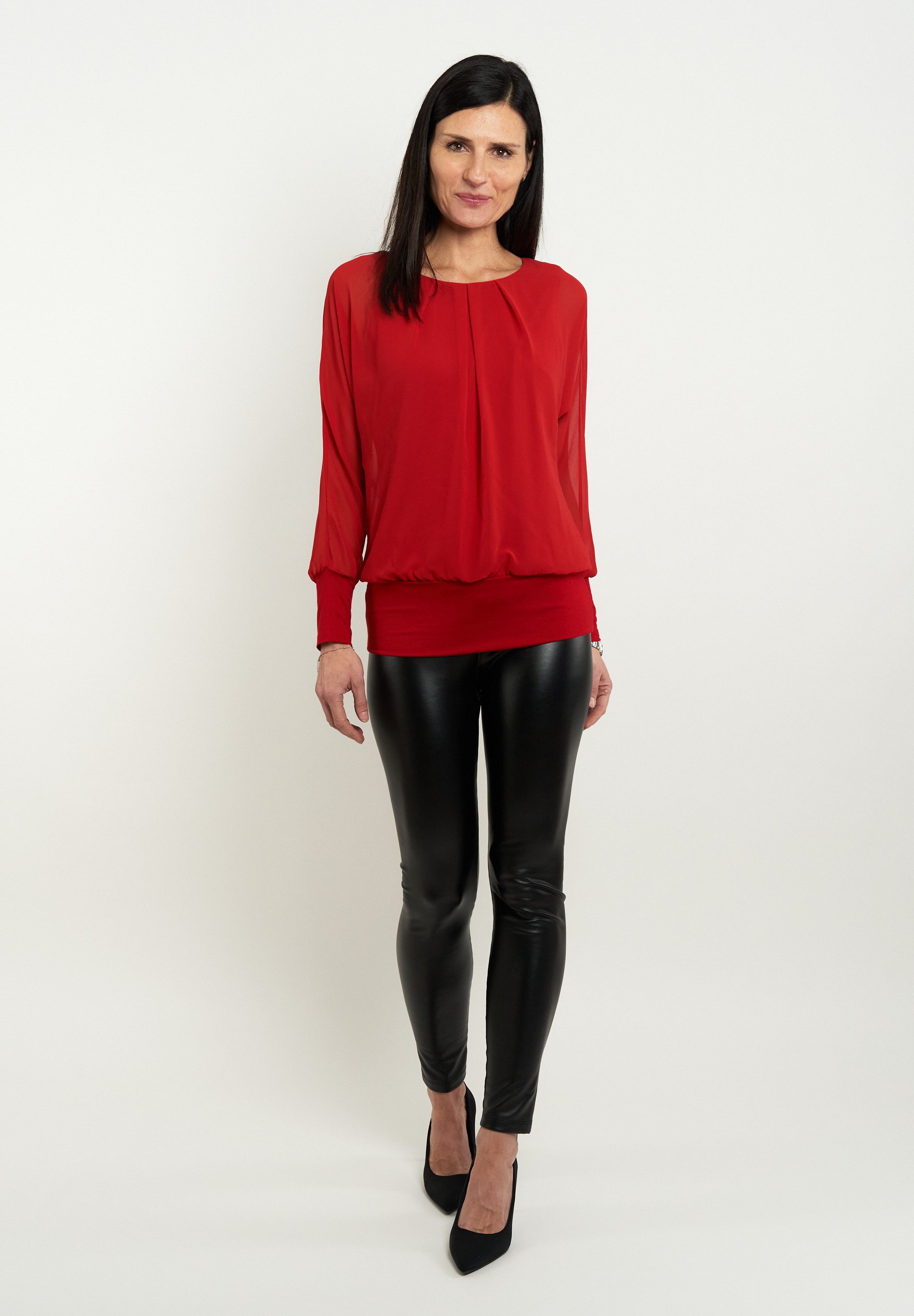 Thumbnail - Seidel Moden Langarmbluse mit gerafftem Rundhals, MADE IN GERMANY