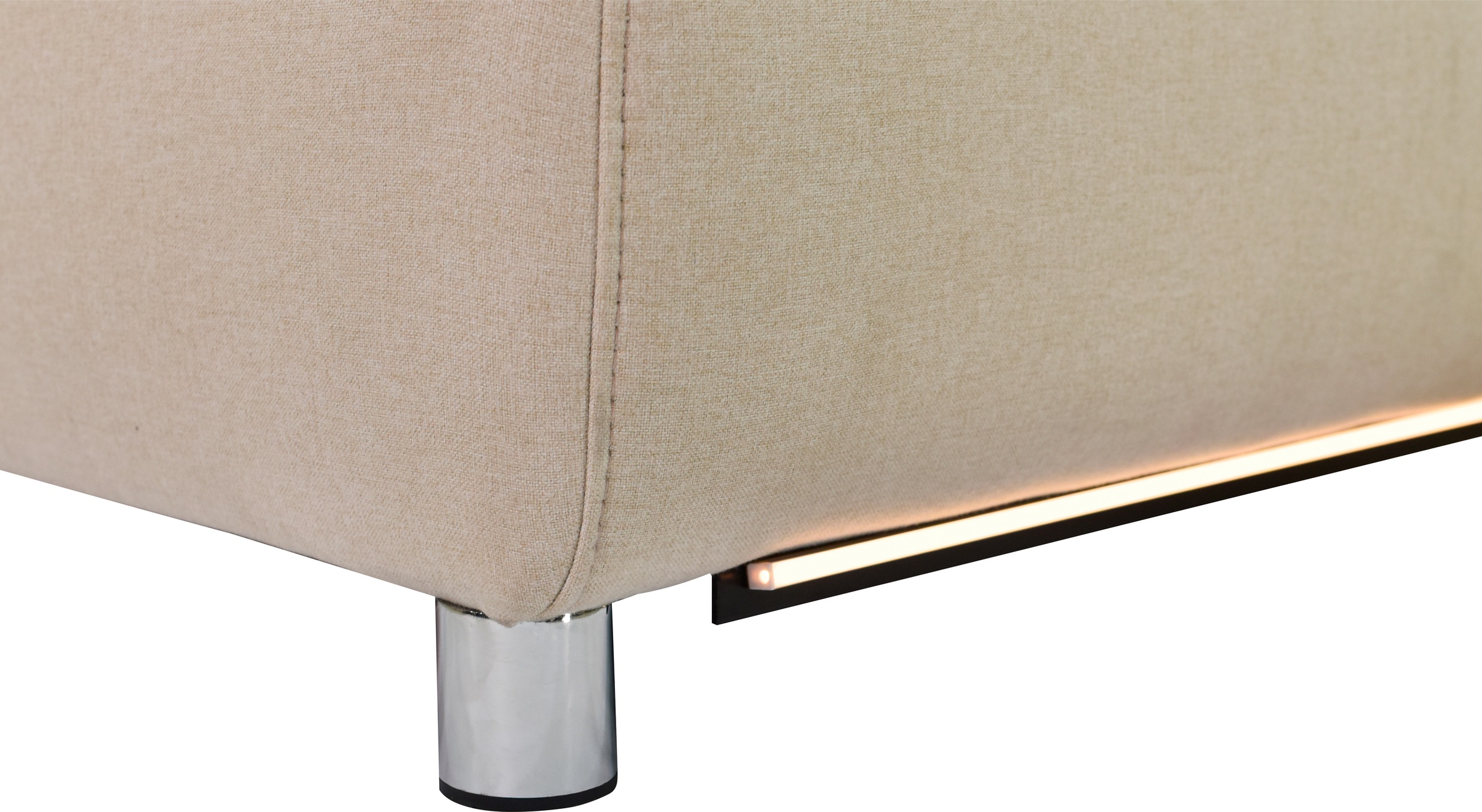 Places of Style Ecksofa »Pareli, L-Form, 259cm,m. Recamiere, Echtleder, Kunstleder, Webstoff«, man. o. elektr. Relaxfunktion, USB/Kopfteilverstellg u. LED
