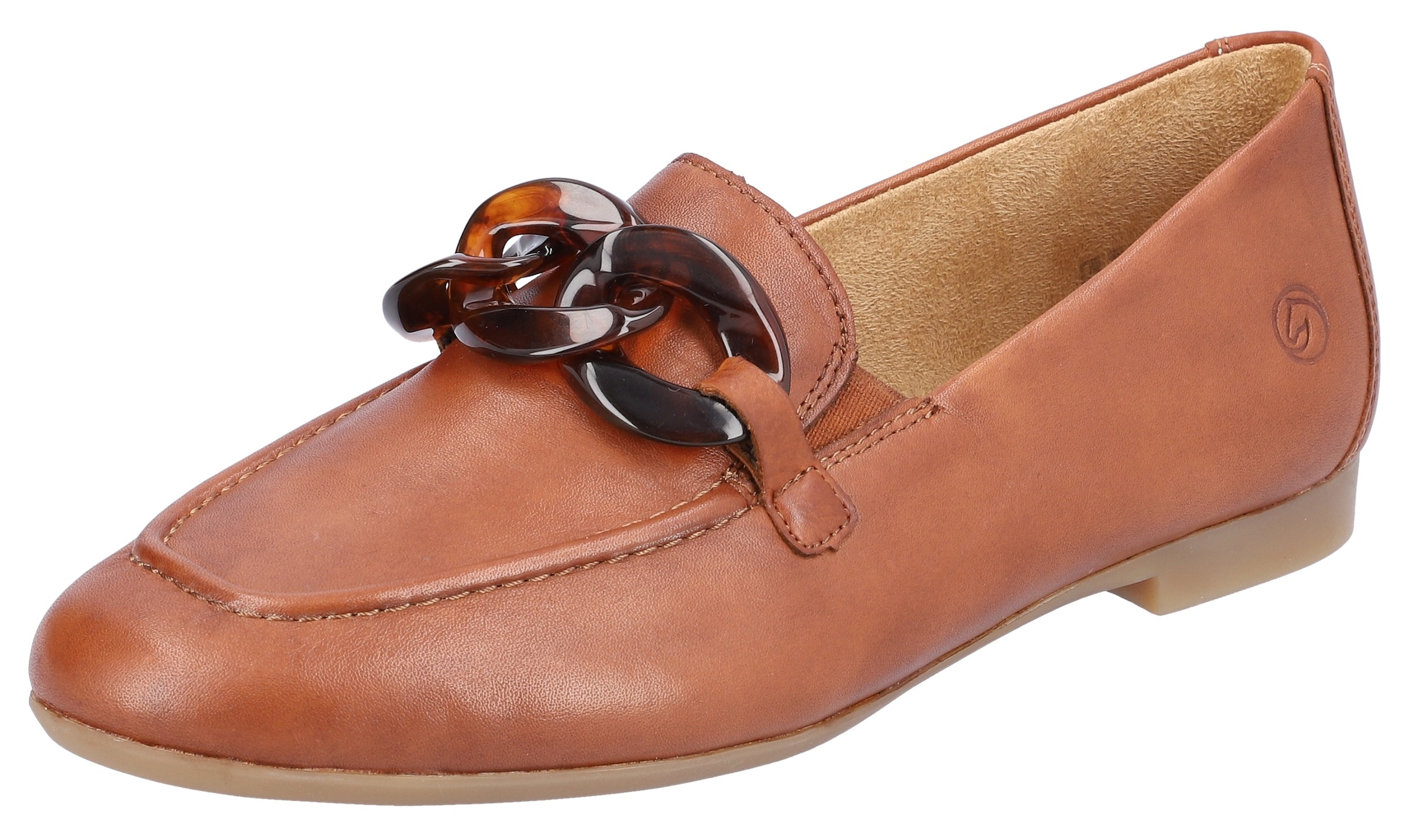 Remonte Loafer, Slipper, Businness Schuh mit auffälliger Zierkette