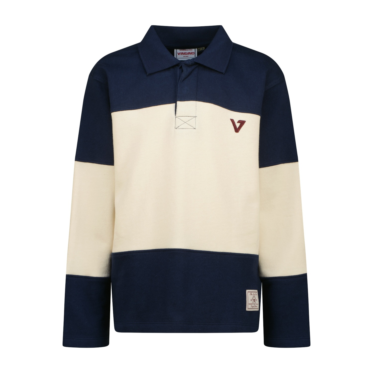 Vingino Langarm-Poloshirt mit großem Rückenprint / Colorblocking-Design / für Boys