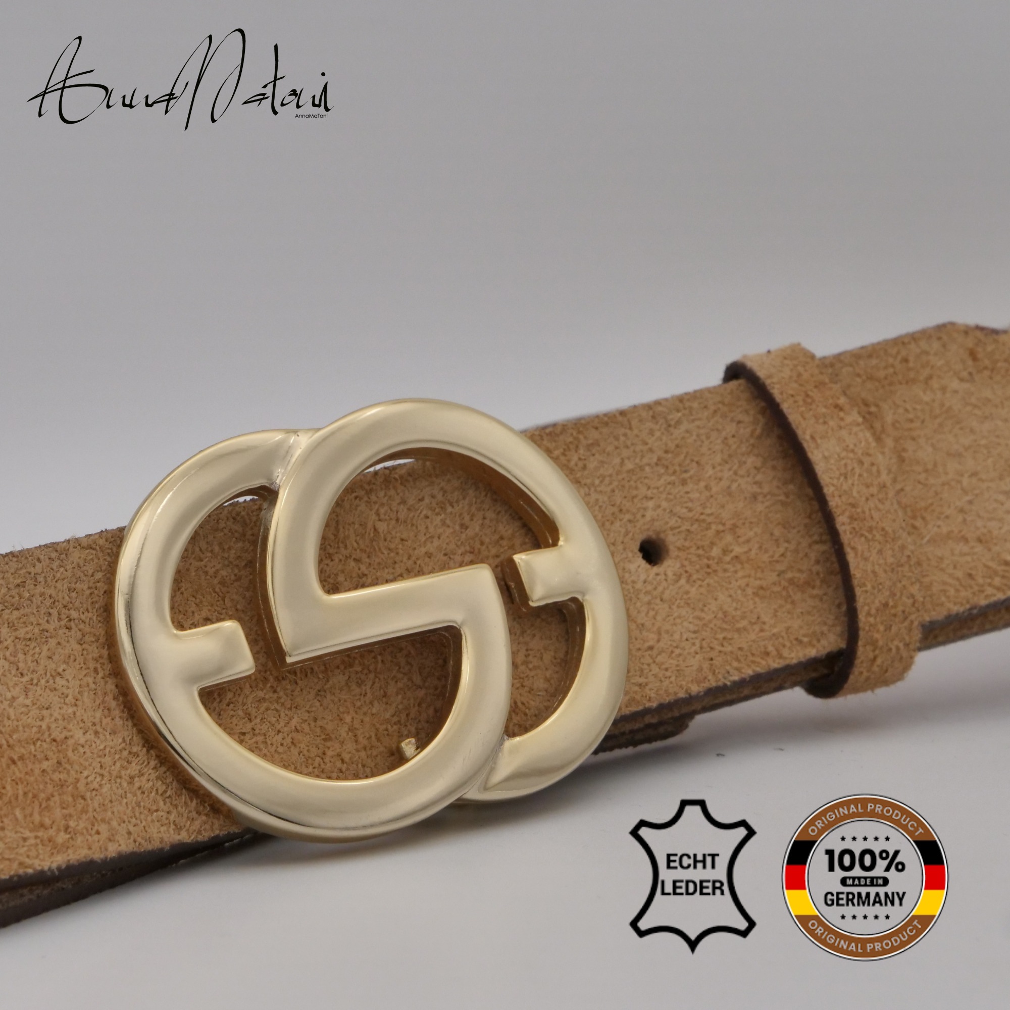 AnnaMatoni Ledergürtel "AnnaMatoni Damen Ledergürtel in hochwertigem Velour günstig online kaufen