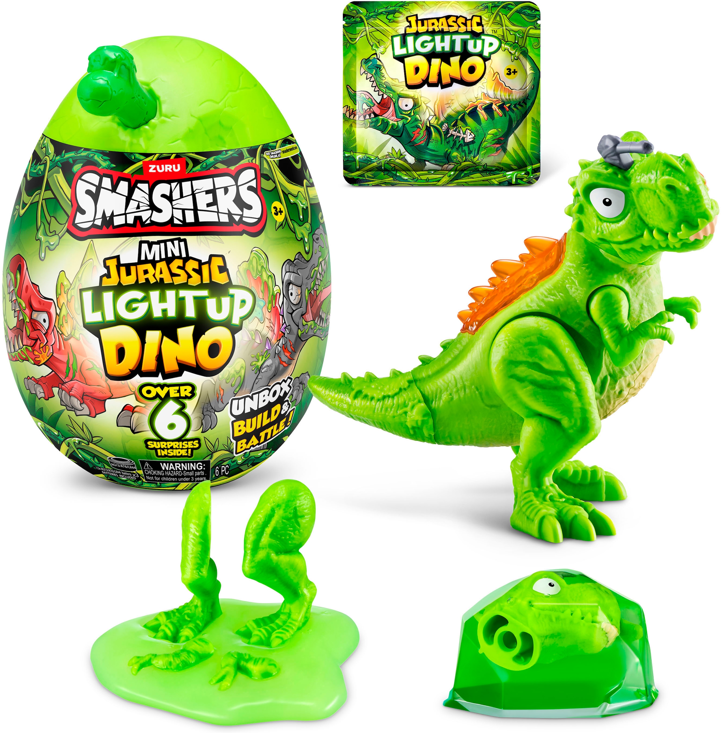 SMASHERS Spielfigur »Smashers, Jurassic Light Up Dino Ei Mini«, mit Funktion; Lieferung erfolgt sortiert (unterschiedliche Charaktere)