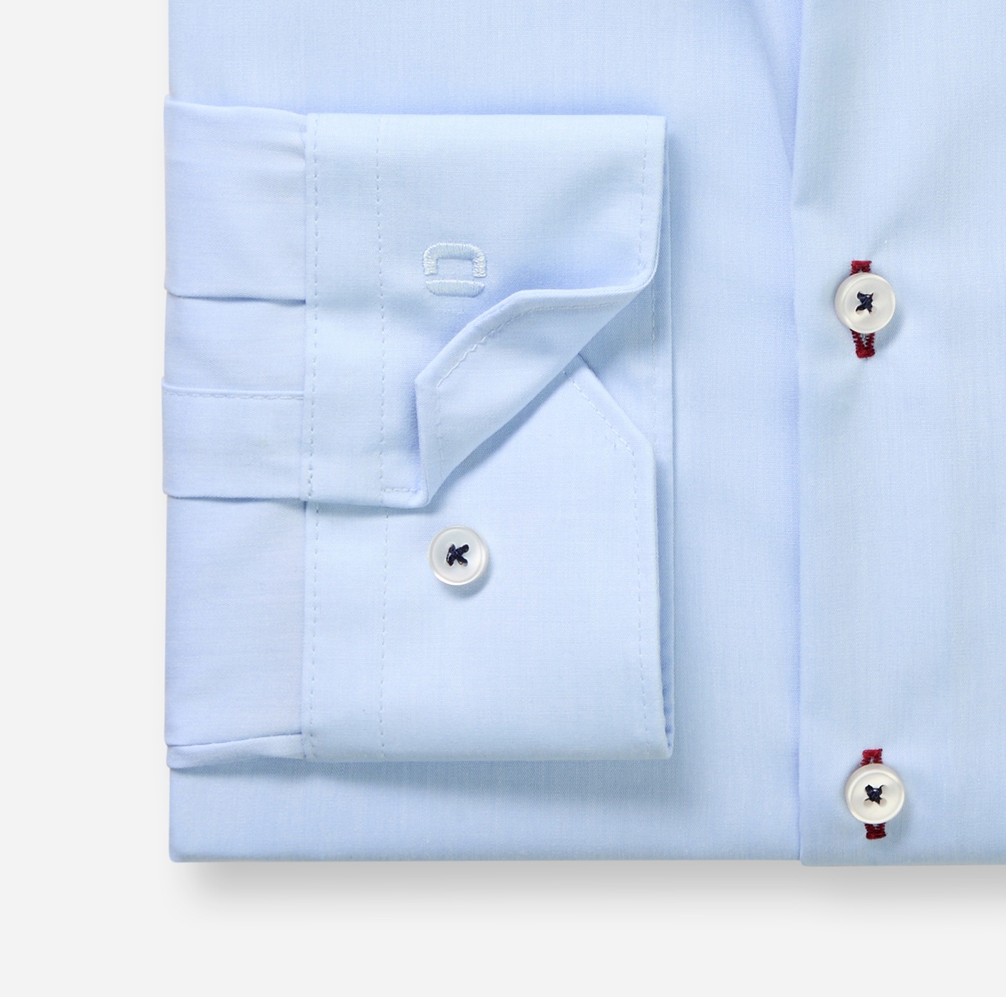 Langarmhemd OLYMP "No 6 six", Herren, Gr. 41, N-Gr, hellblau, Web, Obermaterial: 100% Baumwolle, unifarben, sehr schmal normal, 2-Knopf-Manschette, Hemden, super slim, Kentkragen, Businesshemd 6