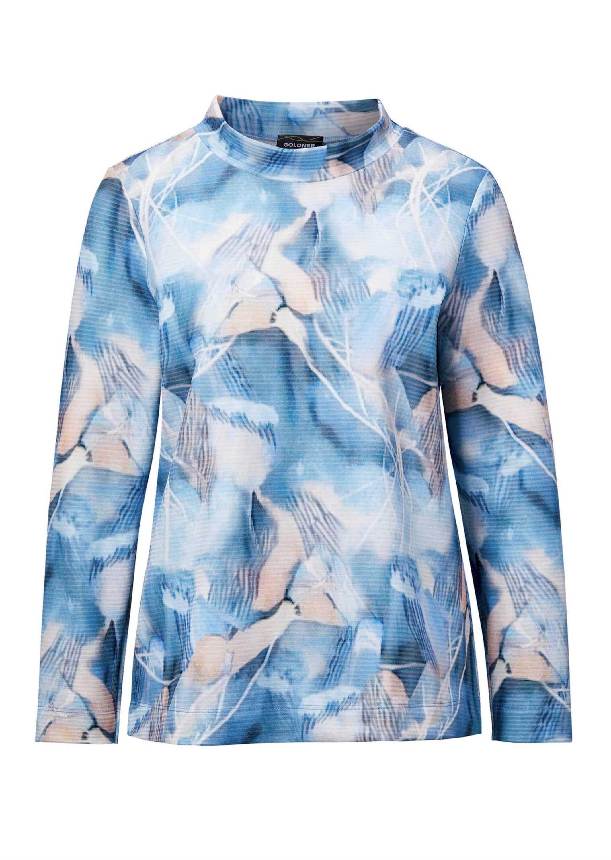 GOLDNER Kurzarmshirt "Kurzgröße Sweatshirt" Ottomanoptik