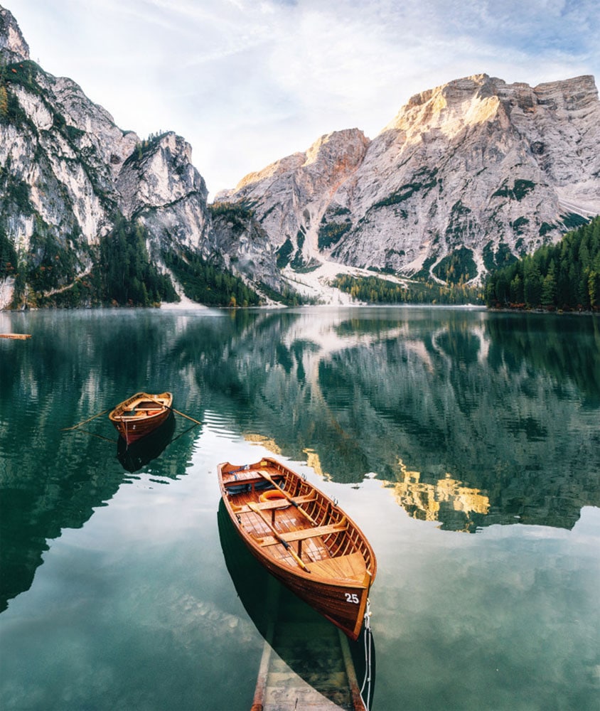 Bönninghoff Leinwandbild Berge  Berge & Alpenbilder  Boote & Schiffe  Gewäs günstig online kaufen