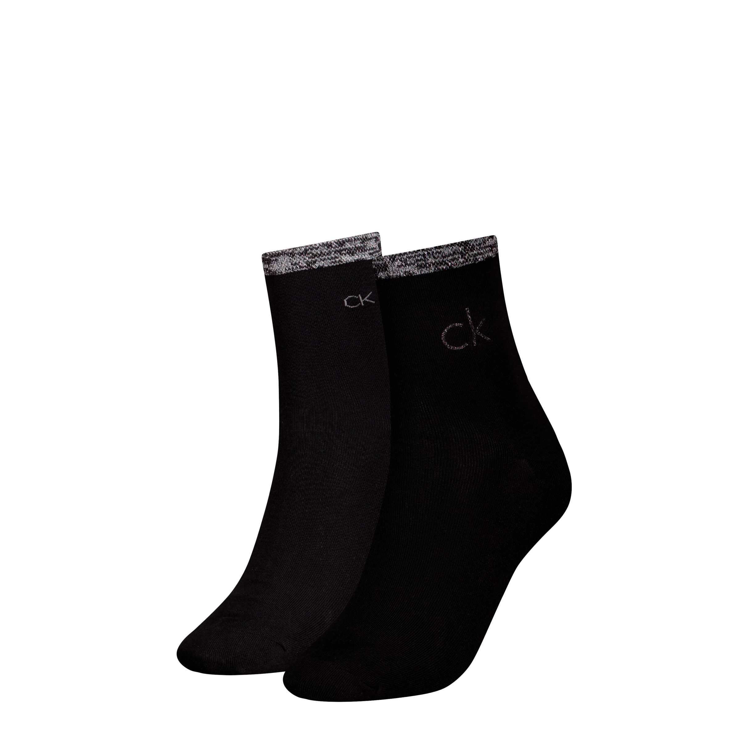 Calvin Klein Jeans Socken »CK WOMEN SHORT SOCK 2P SHINY LOGO«, (2 Paar), 1x mit Glitzer-Logo