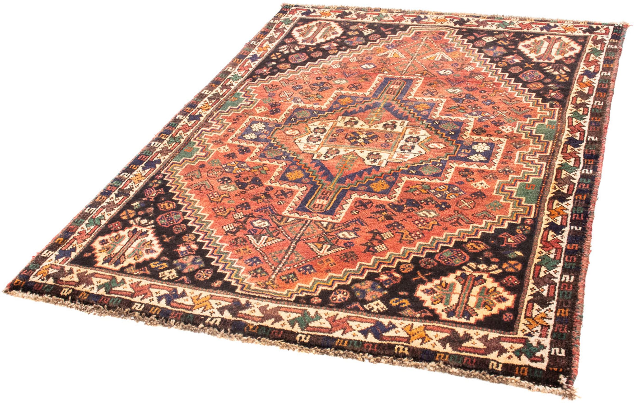 morgenland Orientteppich "Perser - Nomadic - 154 x 114 cm - hellrot", rechteckig, 10 mm Höhe, Wohnzimmer, Handgeknüpft, 