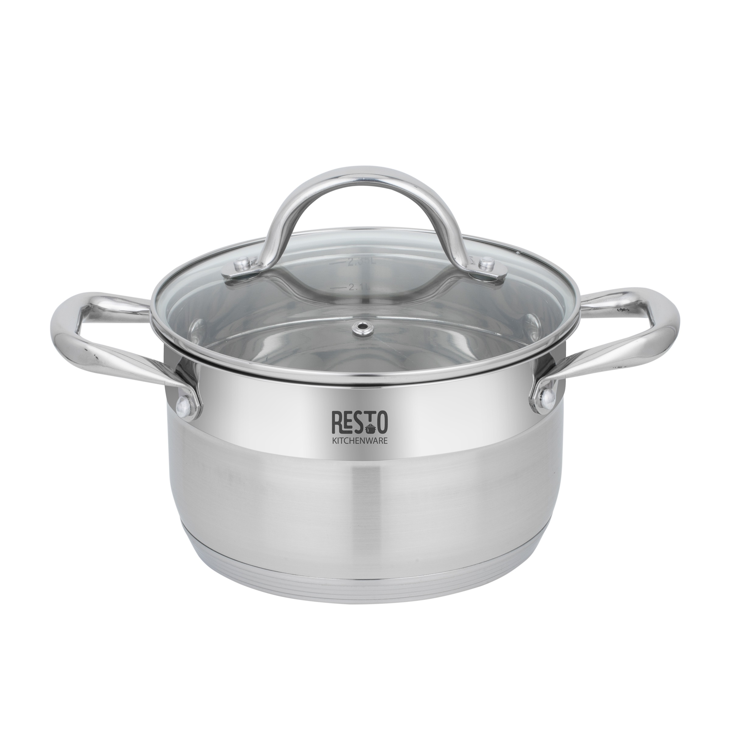 RESTO Kitchenware Topf-Set »RIGEL, spülmaschinengeeignet« Set, 1x Soßentopf Ø 16 cm m. Deckel, 4x Kochtopf Ø 16/18/20/24 cm m. Deckel, 10 tlg. Edelstahl 18/10