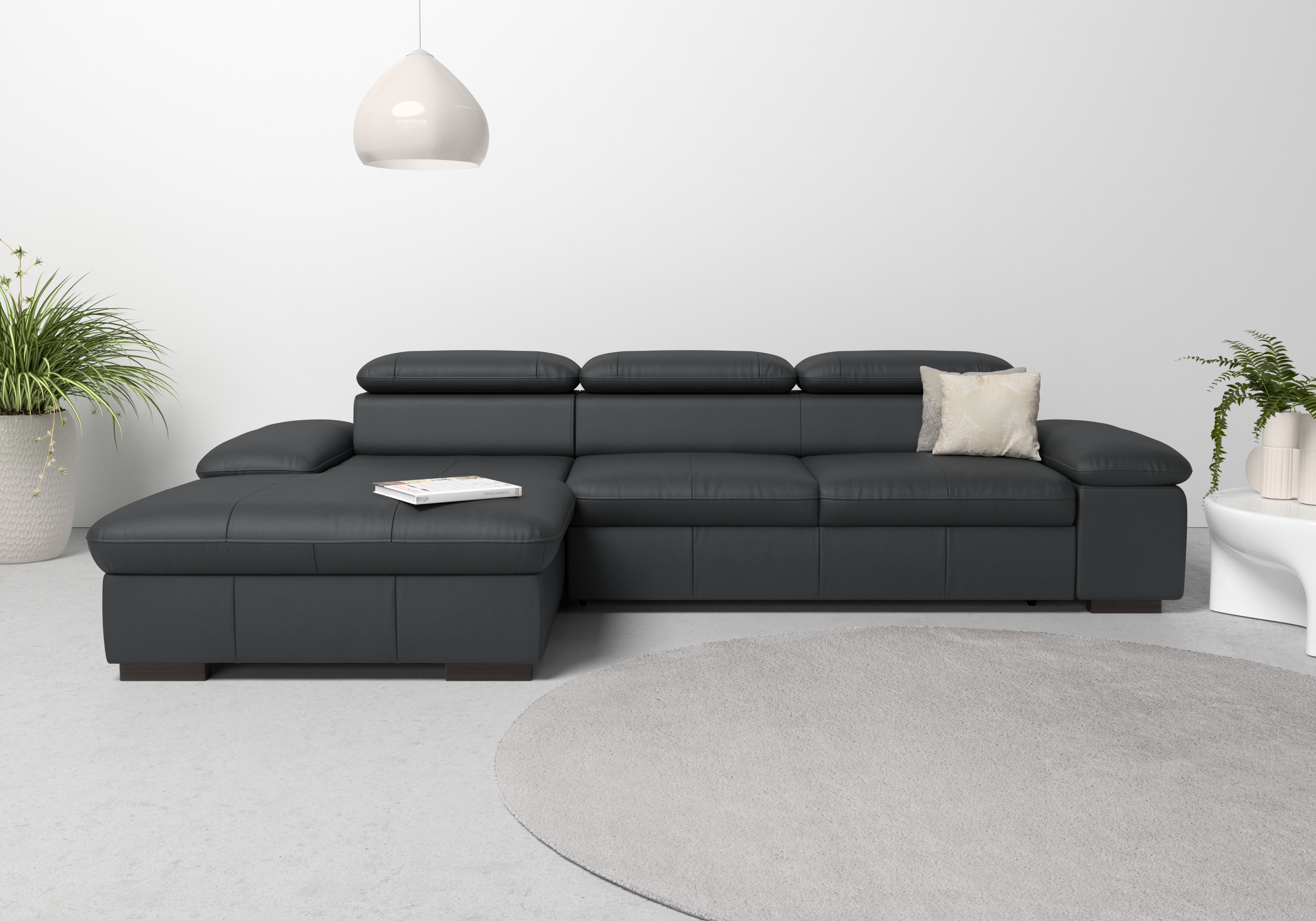 OTTO home Ecksofa "Alberto L-Form" mit Kopfteilverstellung, wahlweise mit Schlaffunktion