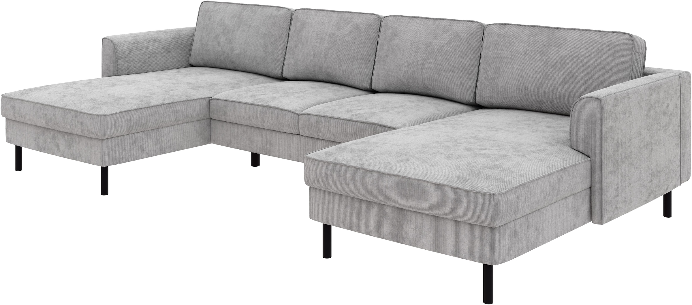 Home affaire Wohnlandschaft »Booster Couch wahlweise mit Schlaffunktion und Bettkasten-auch in Cord«, Sofa in U-Form, Breite 305 cm