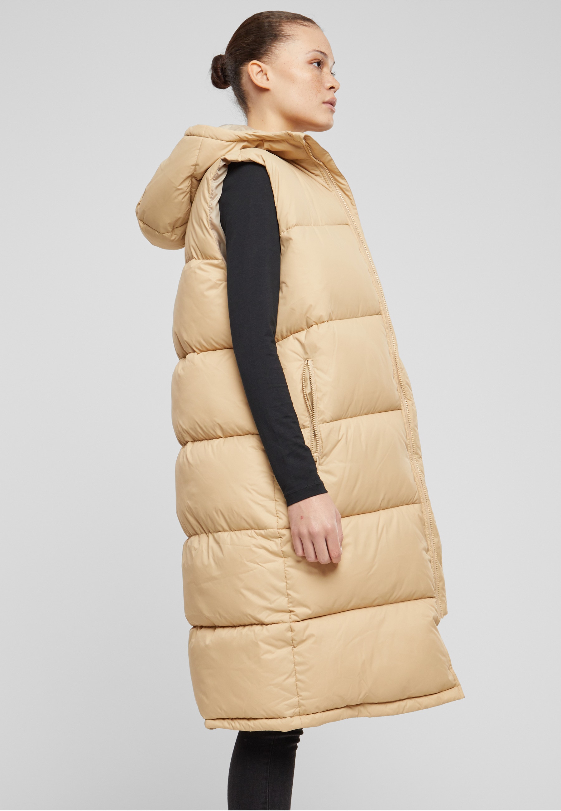 URBAN CLASSICS Steppweste »Urban Classics Ladies Long Hooded Puffer Vest«