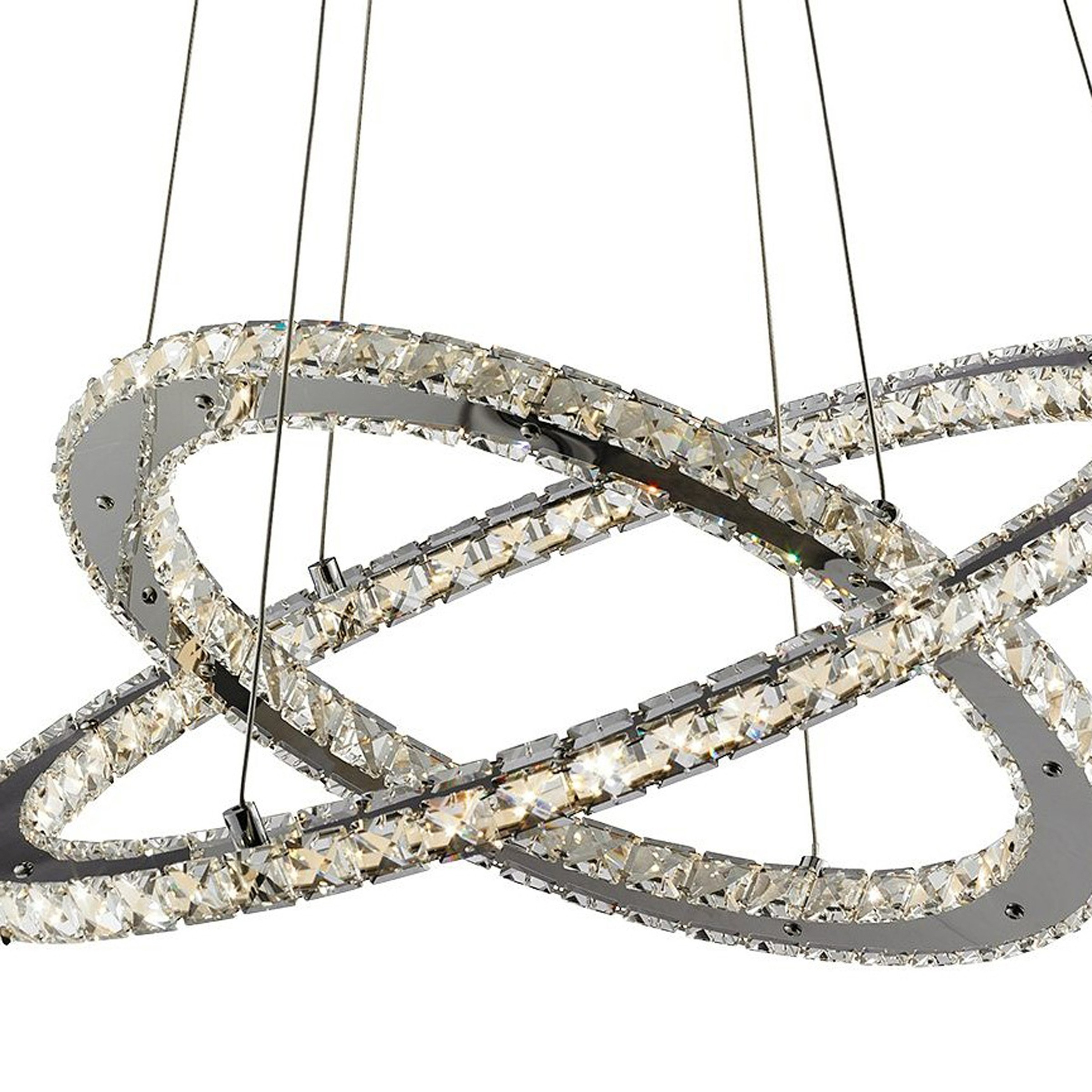 Searchlight LED Pendelleuchte »Clover 2Lt LED-Ringanhänger - Chrom und klares Glas« LED-Modul 1 Stk.