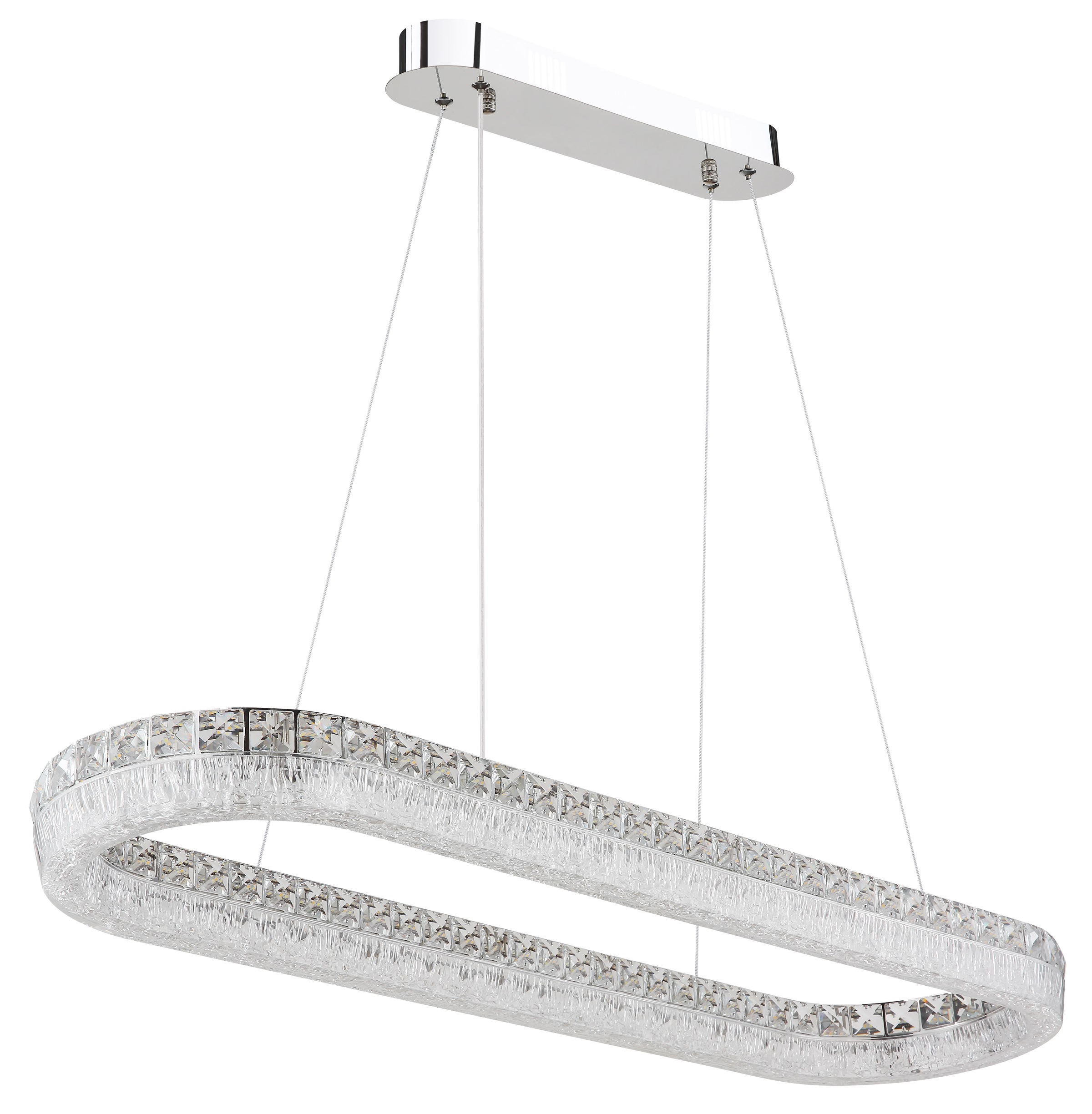 GLOBO LIGHTING Hängeleuchte »LAUREL« LED-Modul 1 Stk. Verchromte Hängeleuchte mit Acryl und Glaskristallen, dimmbar