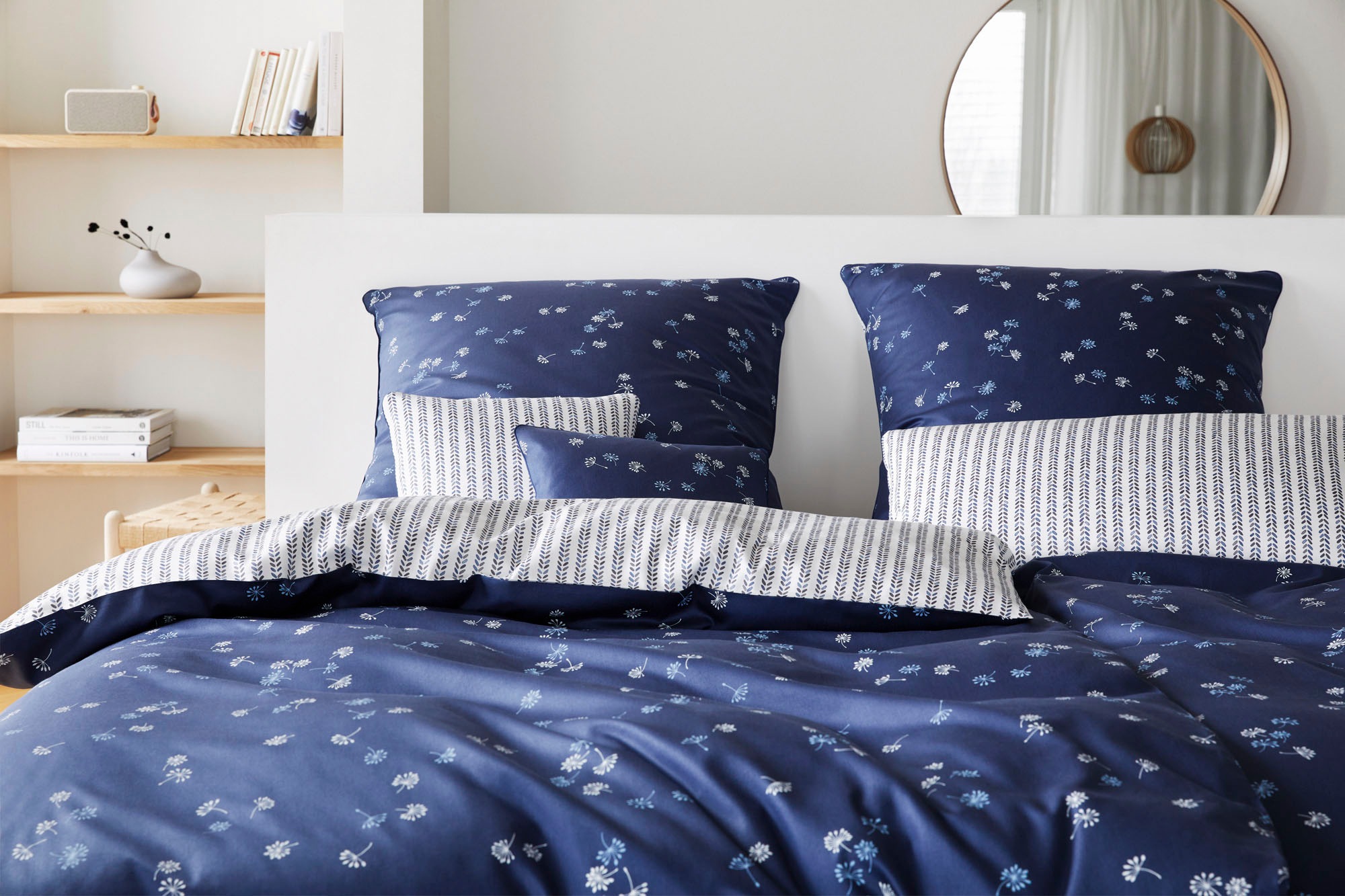 Elegante Bettwäsche "Fleurs" 2 Stk. tlg. angenehmes Hautgefühl günstig online kaufen