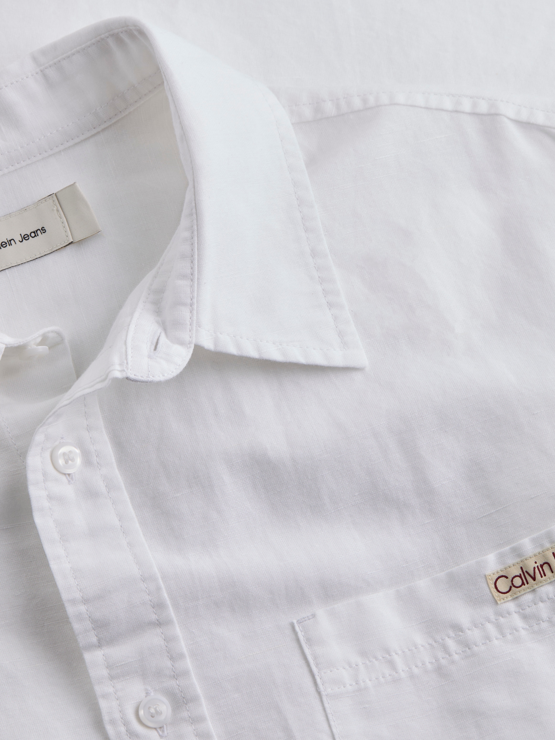 Calvin Klein Jeans Kurzarmhemd »LINEN COTTON S/S SHIRT«, mit Brusttasche