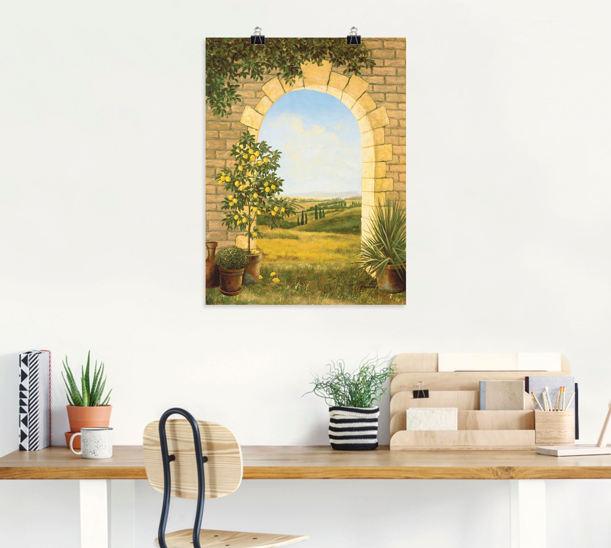 Artland Wandbild "Zitronenbaum vorm Torbogen II" Fensterblick 1 Stk. tlg. a günstig online kaufen