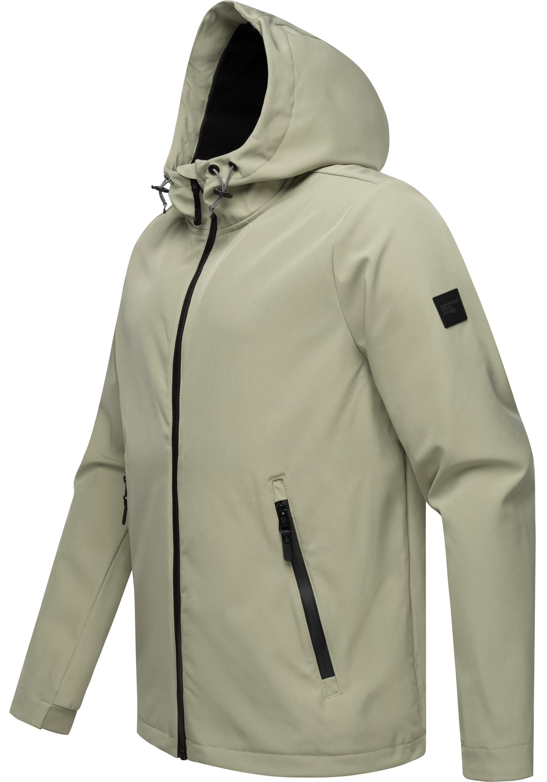 Ragwear Softshelljacke »Shellwie Warm«, mit Kapuze, wasserdichte Herren Übergangsjacke mit großer Kapuze