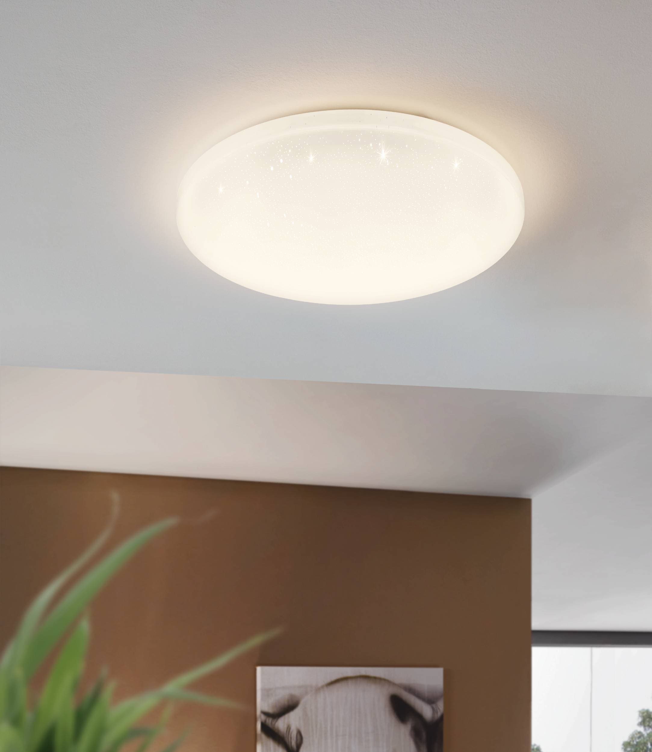 EGLO LED Deckenleuchte »POGLIOLA-S Ø 26 cm, Deckenlampe, Flurlampe, Küchenlampe«, 1 flammig, Leuchtmittel LED-Modul | LED fest integriert, Wandlampe, Kristalleffekt Deckenlampe, Wohnzimmerlampe, Küchenlampe