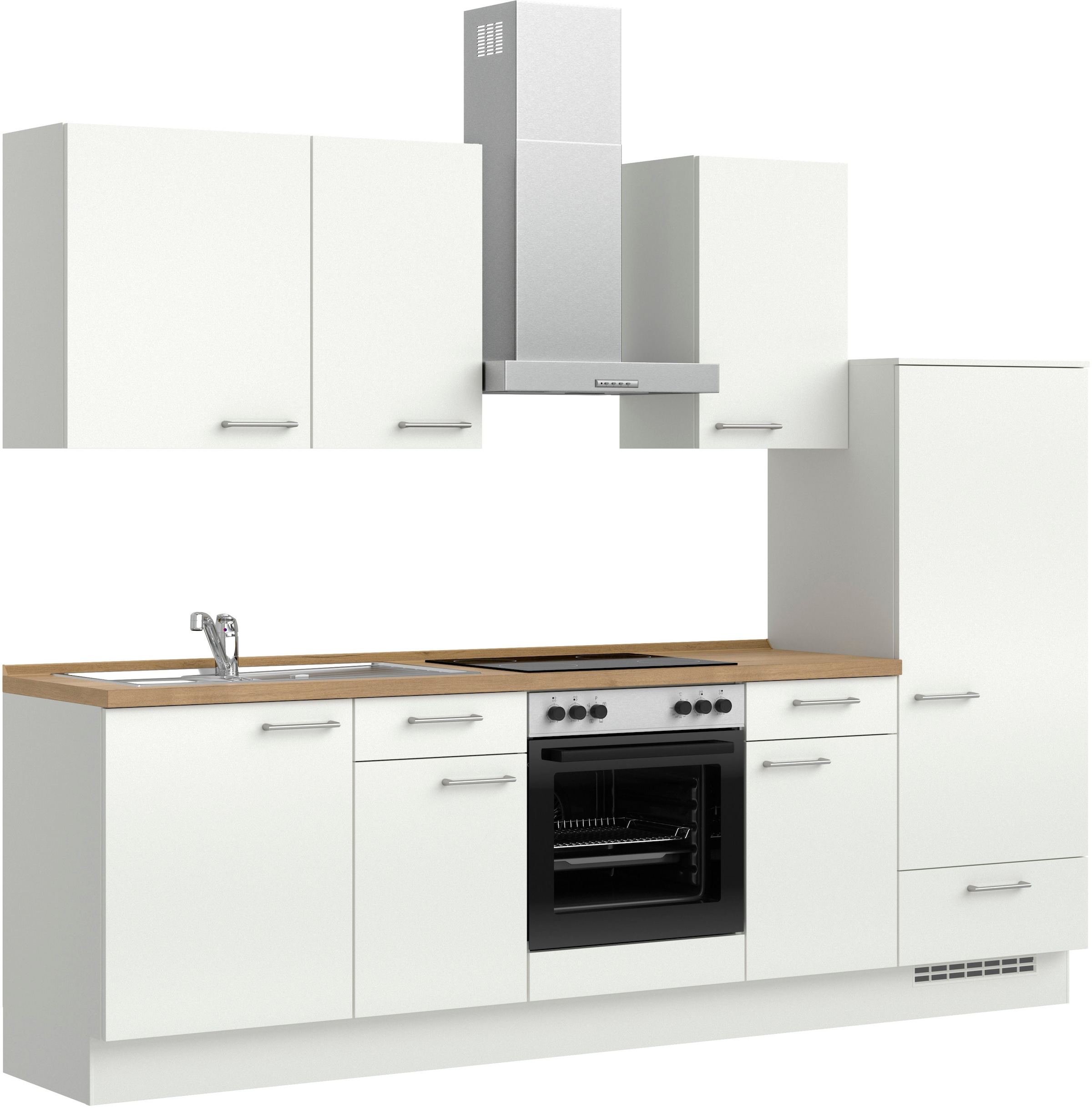 nobilia® Küchenzeile »"Laser I"«, vormontiert, Ausrichtung wählbar, Breite 270 cm, wahlw. mit E-Geräten