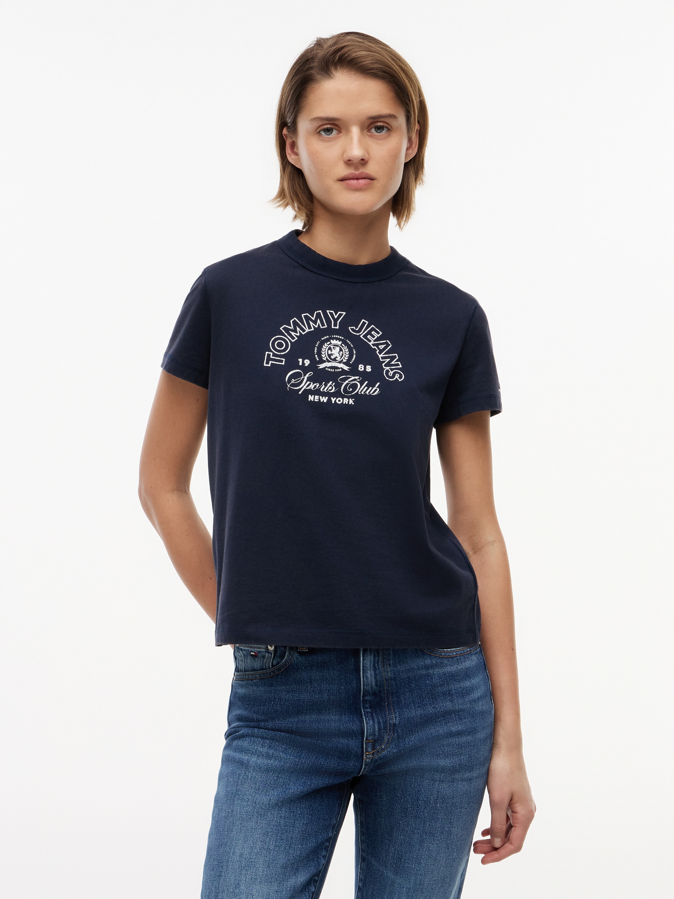 Tommy Jeans Kurzarmshirt "TJW REG HERITAGE LOGO SS TEE" Baumwolle, regular fit