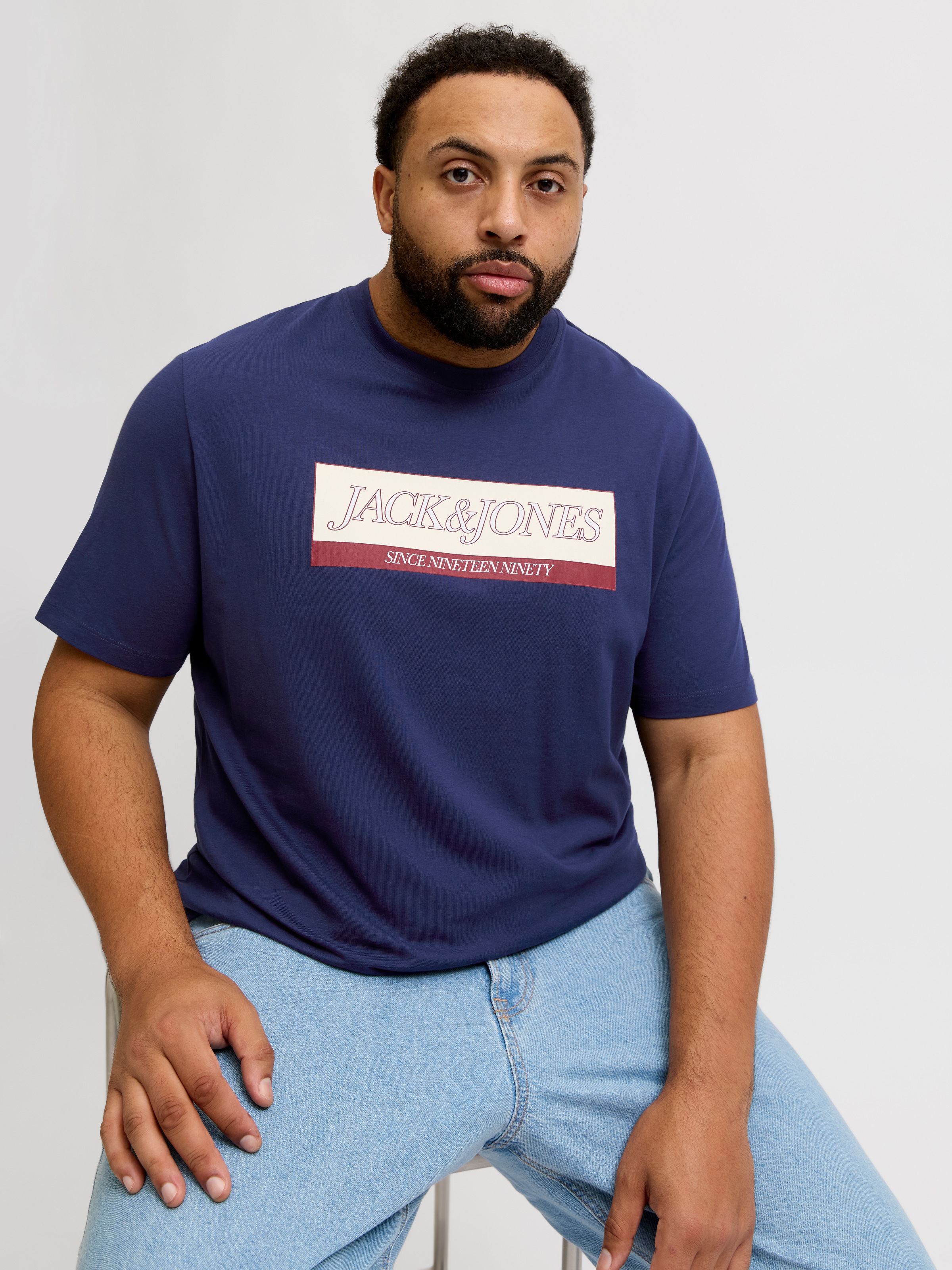 Jack & Jones PlusSize T-Shirt "JORINWOOD BLOCK BRANDING TEE SS CN PLS" günstig online kaufen