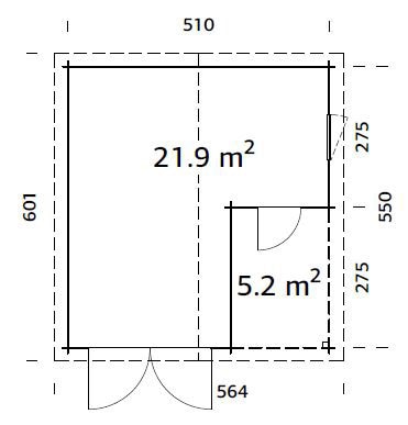 Black Friday Palmako »Roger«, cm, BxTxH: und BAUR Anbau | 564x601x321 mit transparent Holztor, Garage